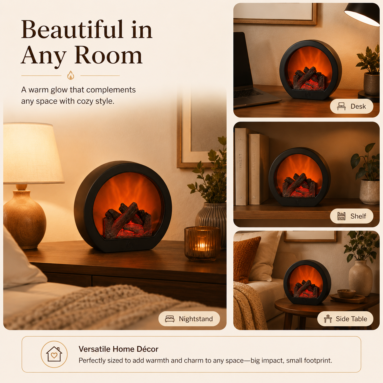 🔥 Fireplace Night Light for Home Decor ✨
