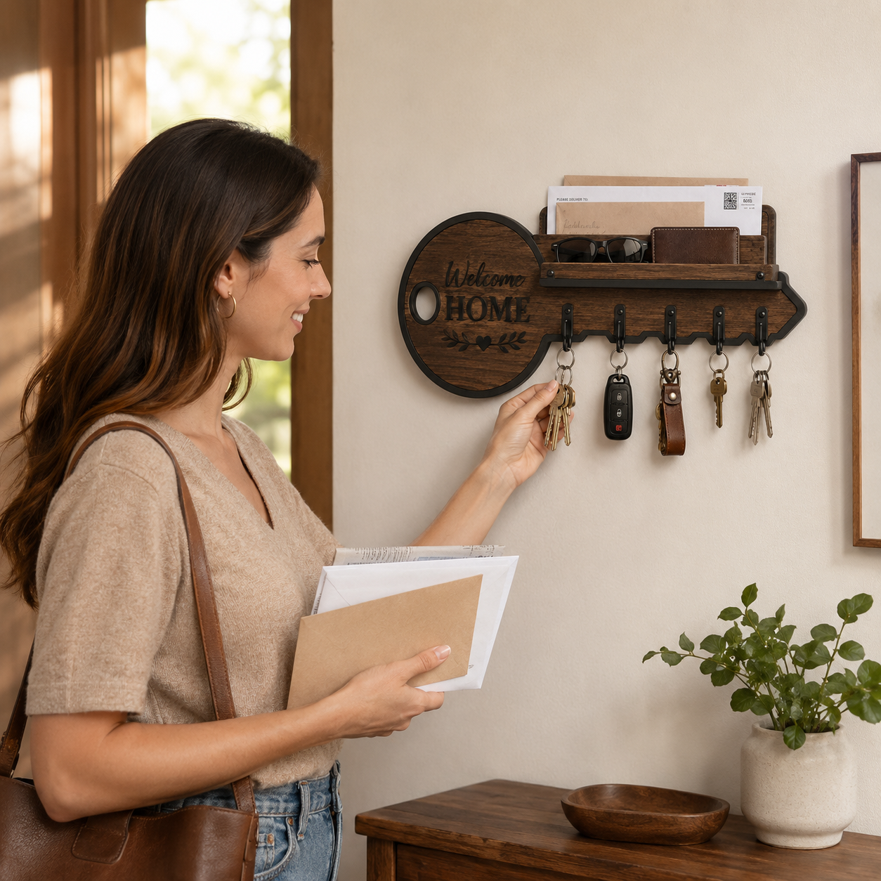 Rustic Welcome Home Key Holder for a Neater Entryway 🔑🏡