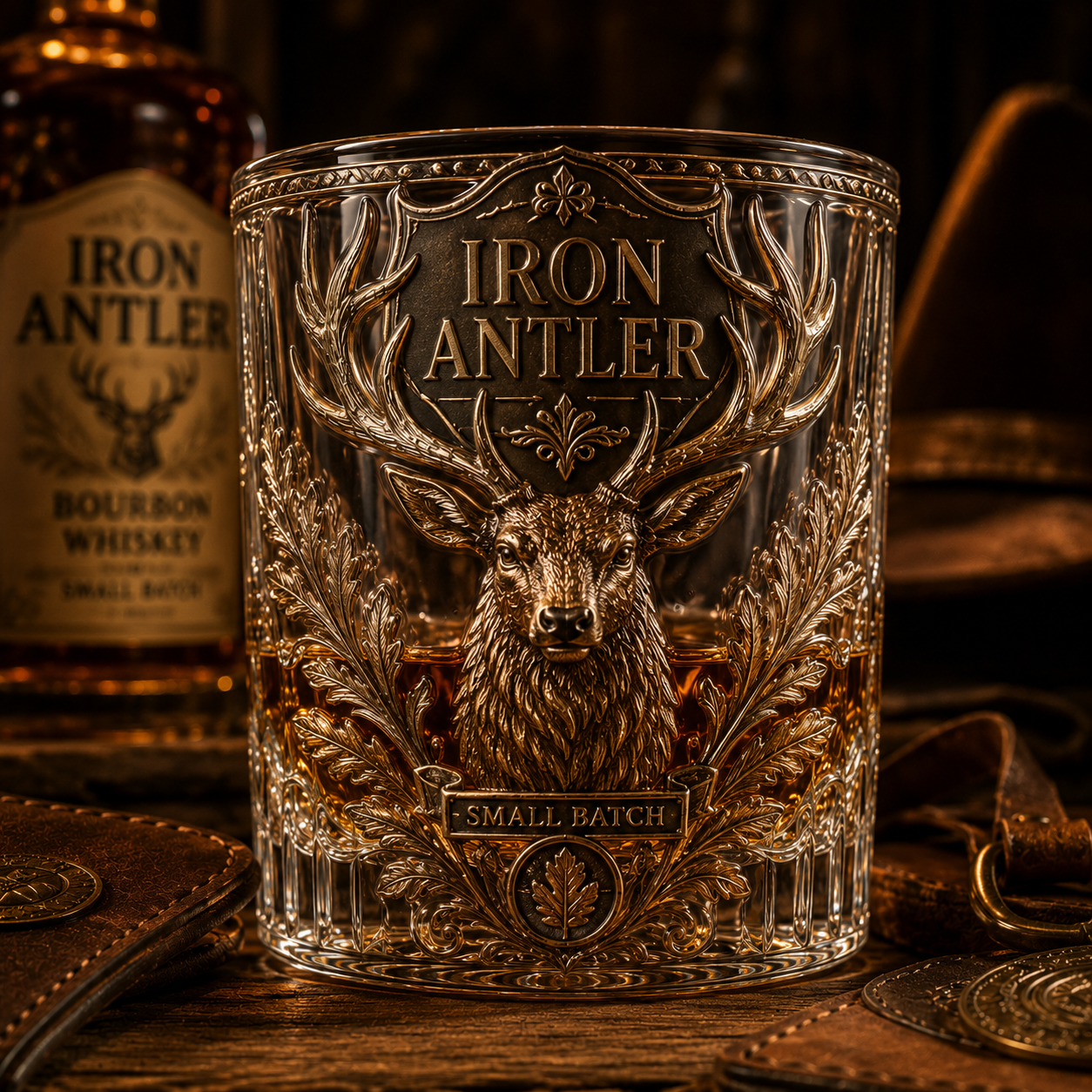 🥃 Embossed Whiskey Glass