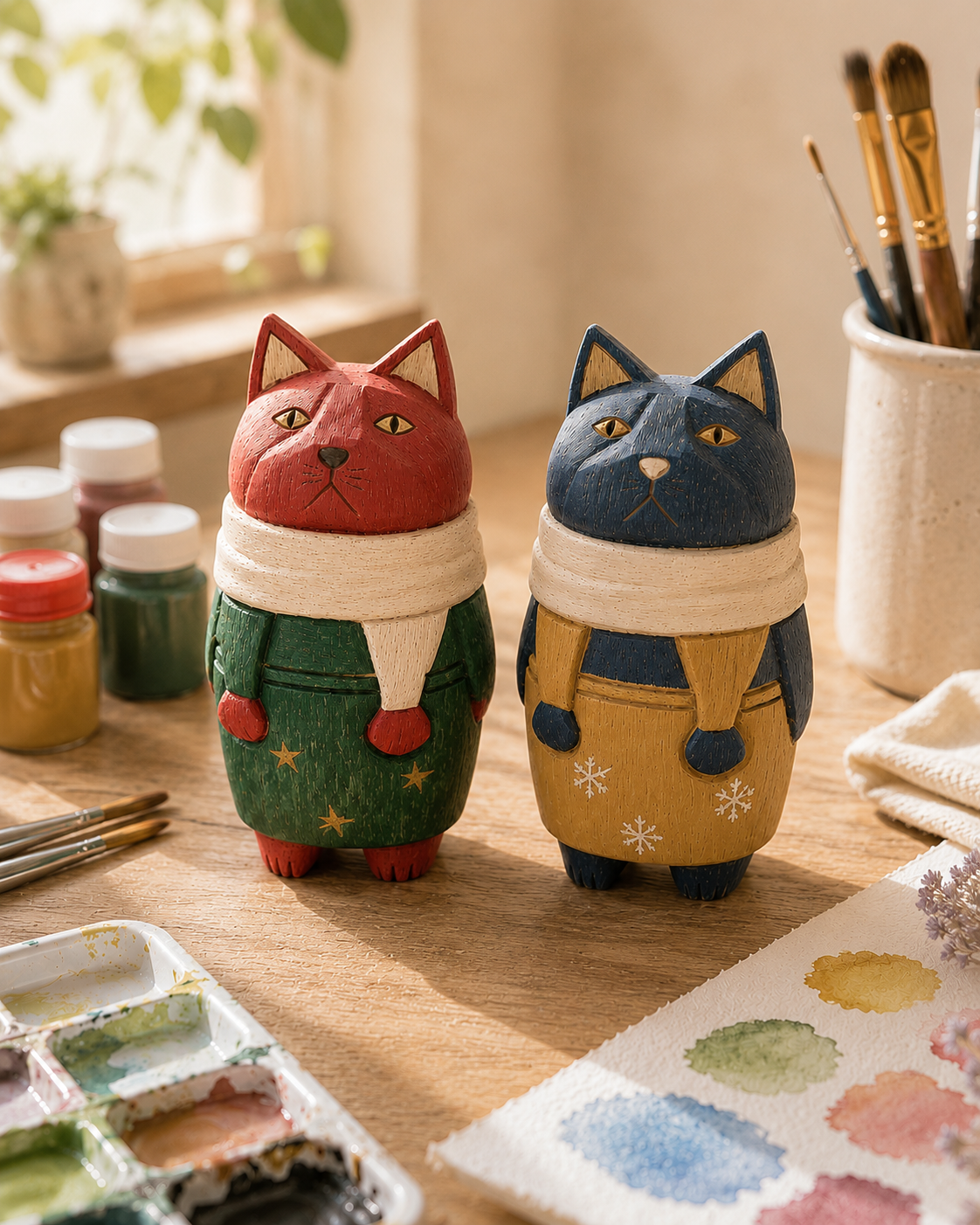 DIY Paintable Cat Figurine 🎨🐱