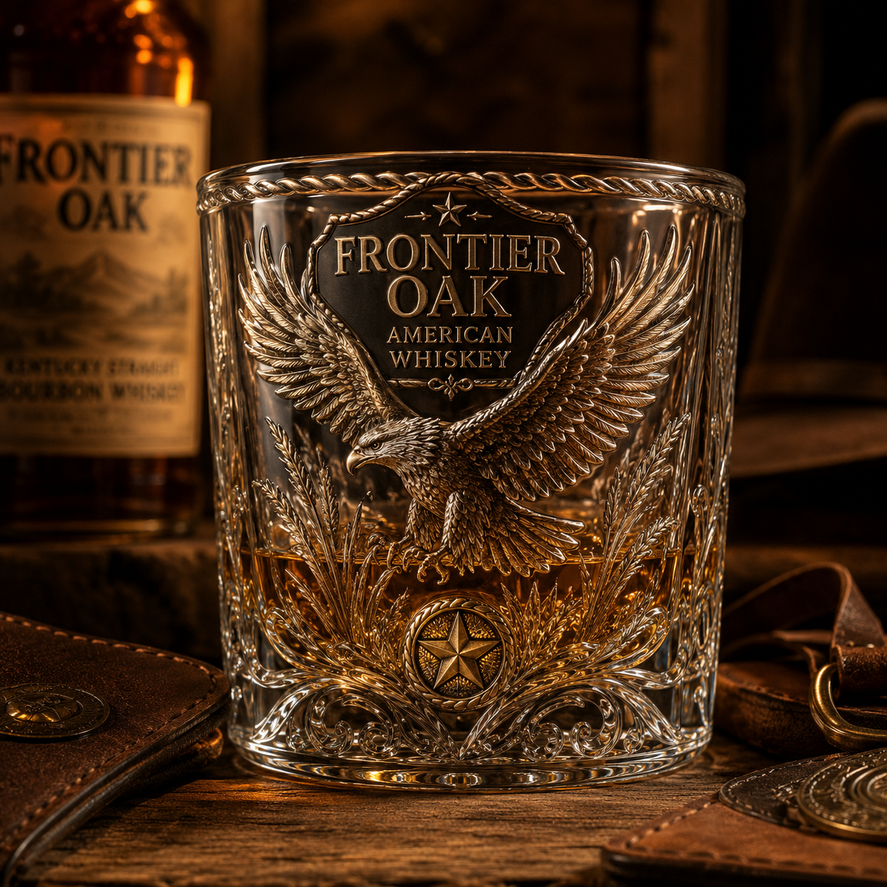 🥃 Embossed Whiskey Glass