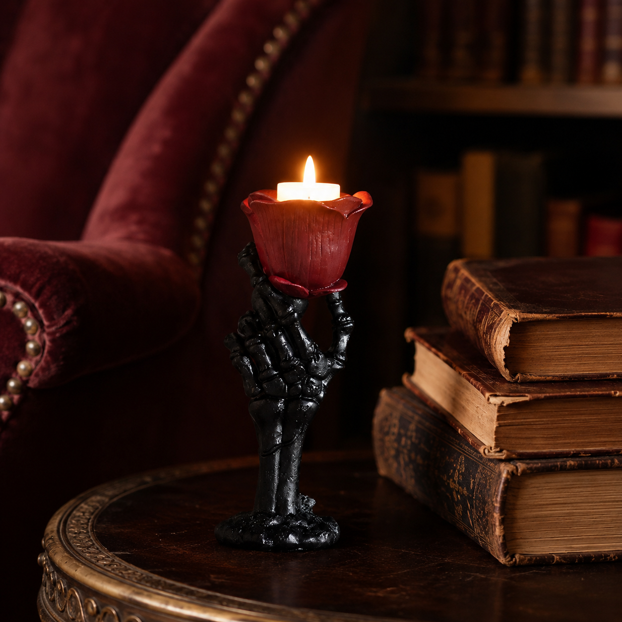 🌹 Gothic Rose Candle Holder