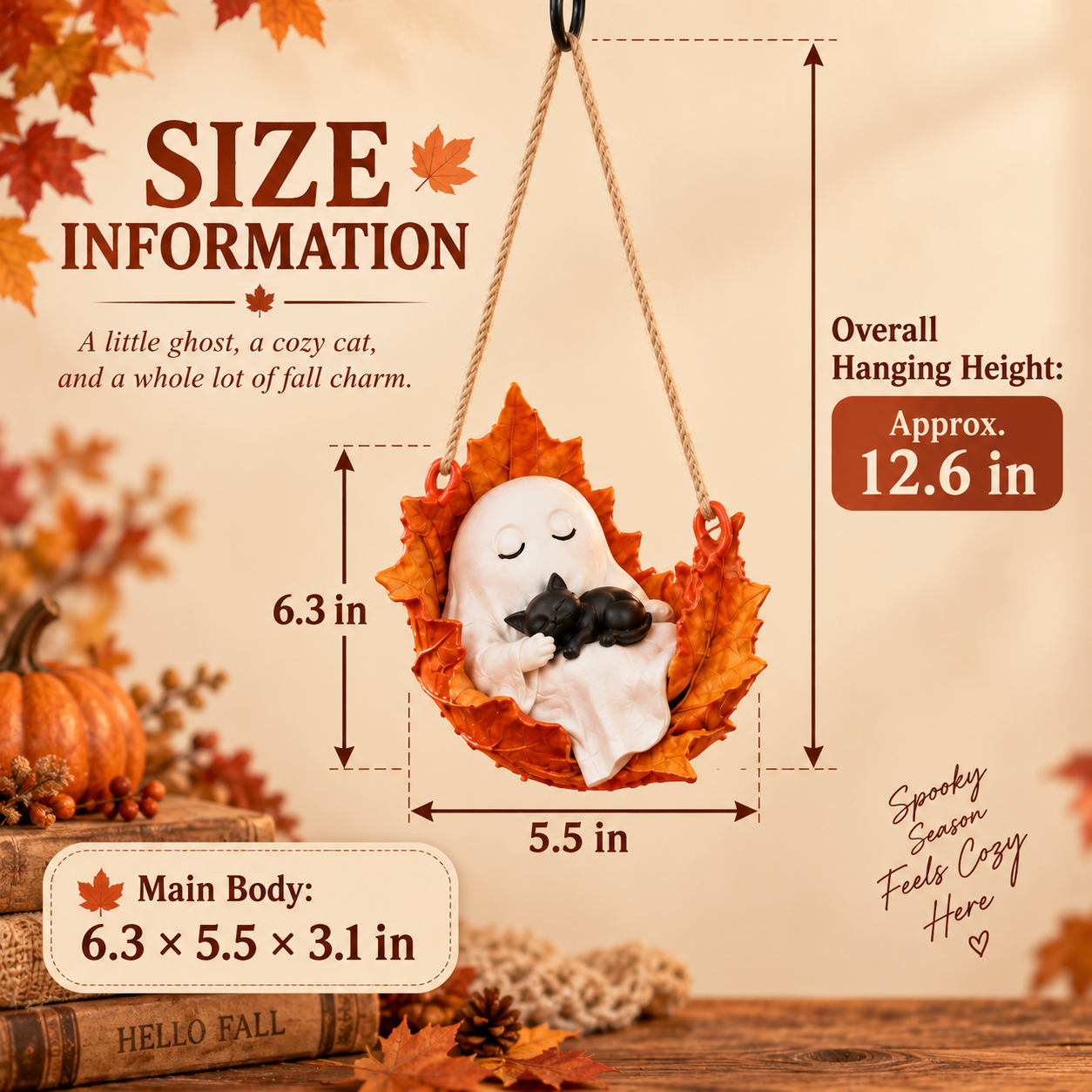 Ghost & Black Cat Hanging Fall Decoration👻