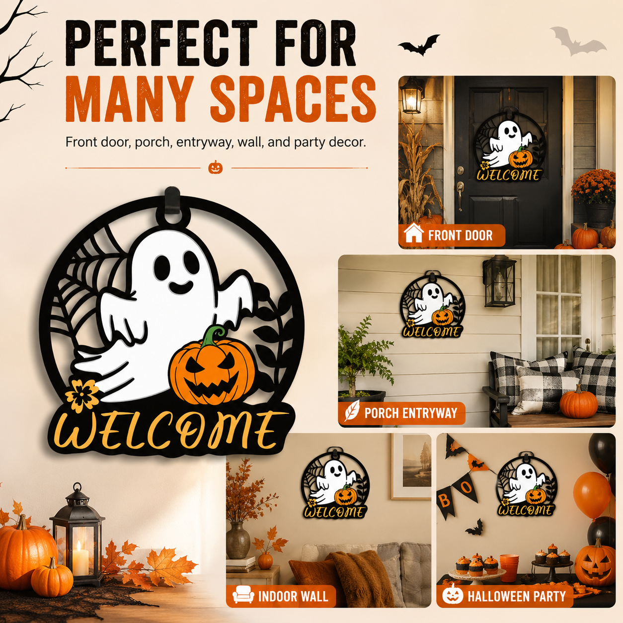 Welcome Halloween with a Cute Ghost Door Sign 🎃👻