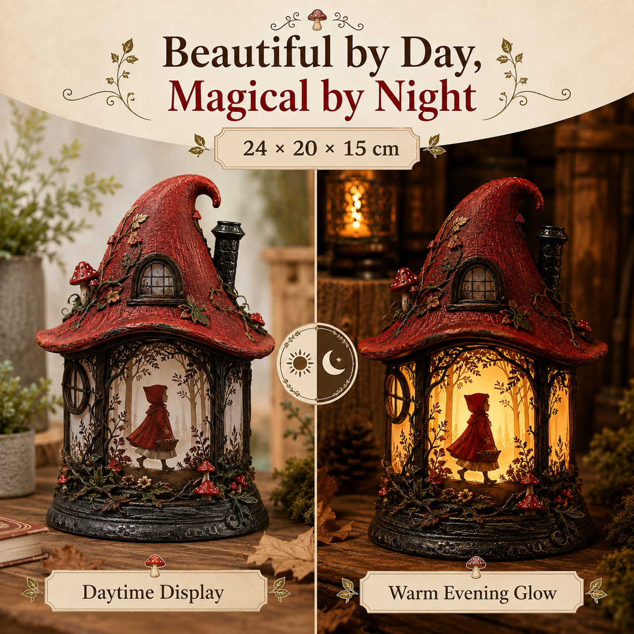 Enchanted Little Red Riding Hood Forest Lantern 🏮🍄✨