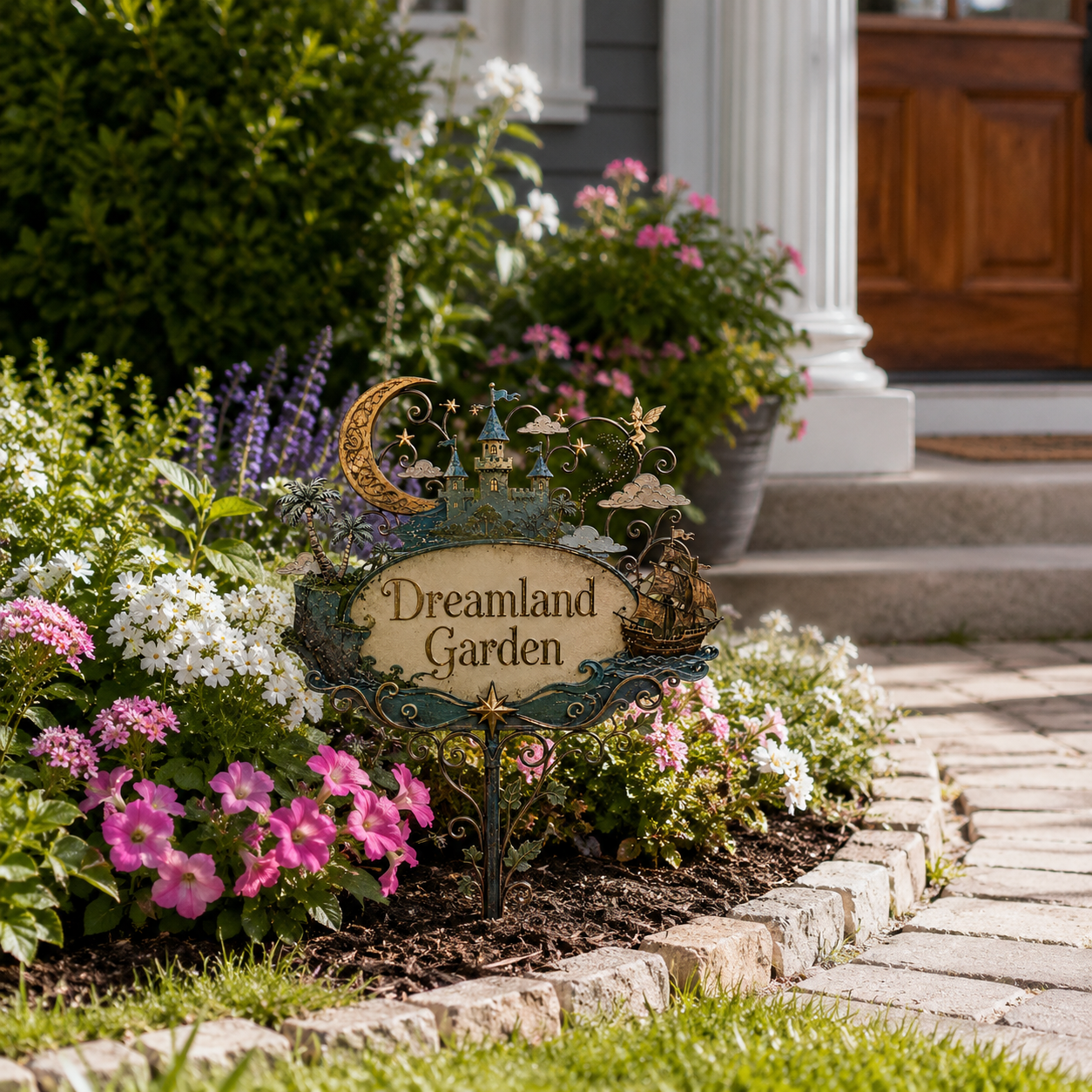 Dreamland Castle Garden Stake – Fairytale Resin Yard Sign 🌙🏰
