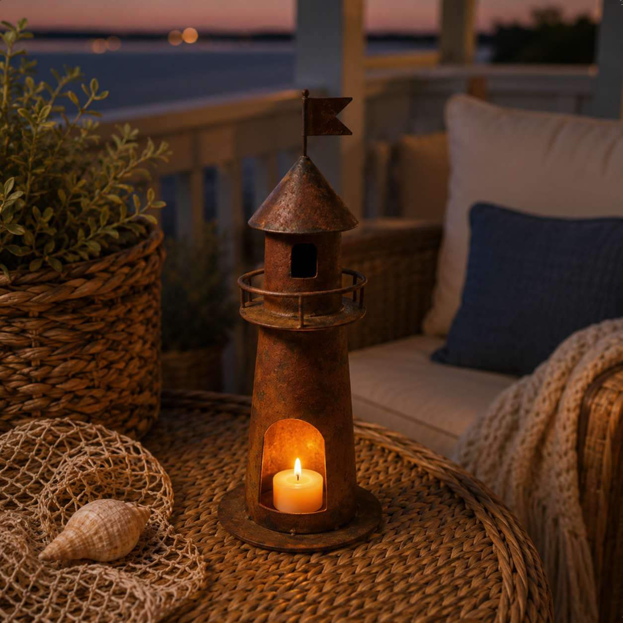 Vintage Lighthouse Candle Holder ⚓