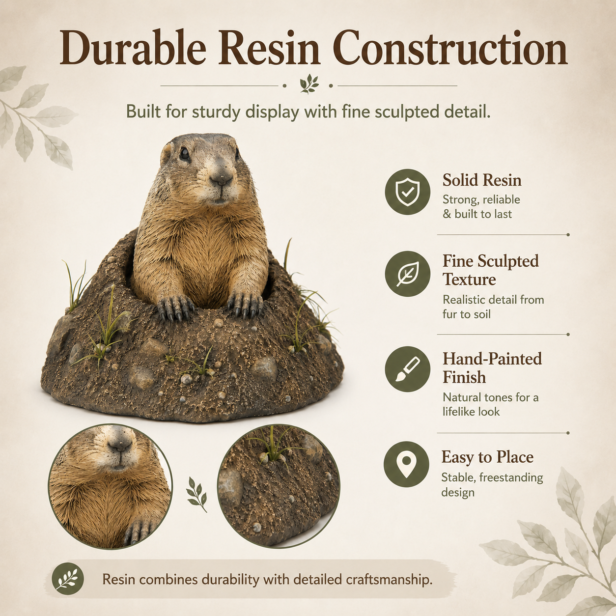Groundhog Garden Statue