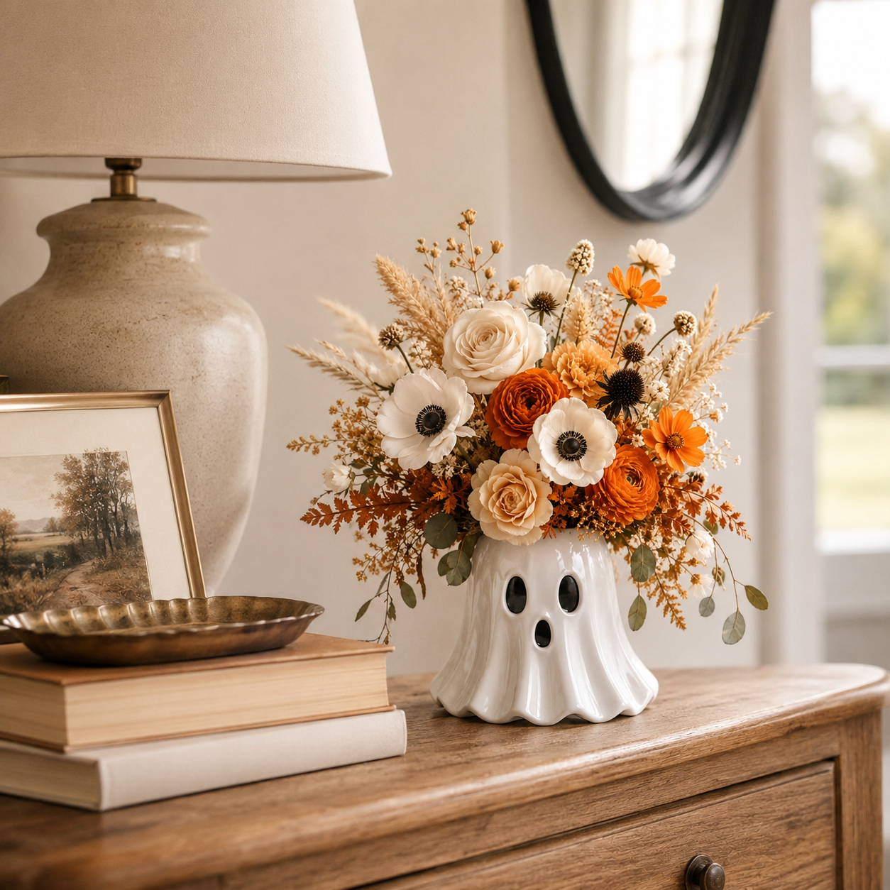 Ghost-Shaped Resin Flower Vase