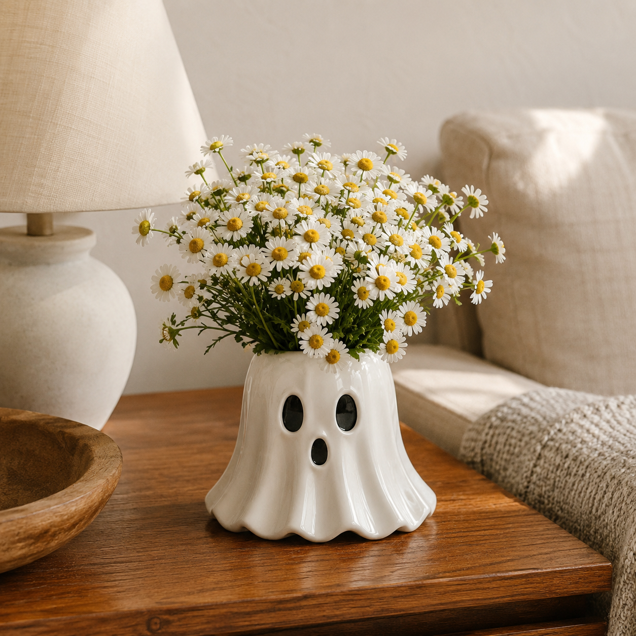Ghost-Shaped Resin Flower Vase