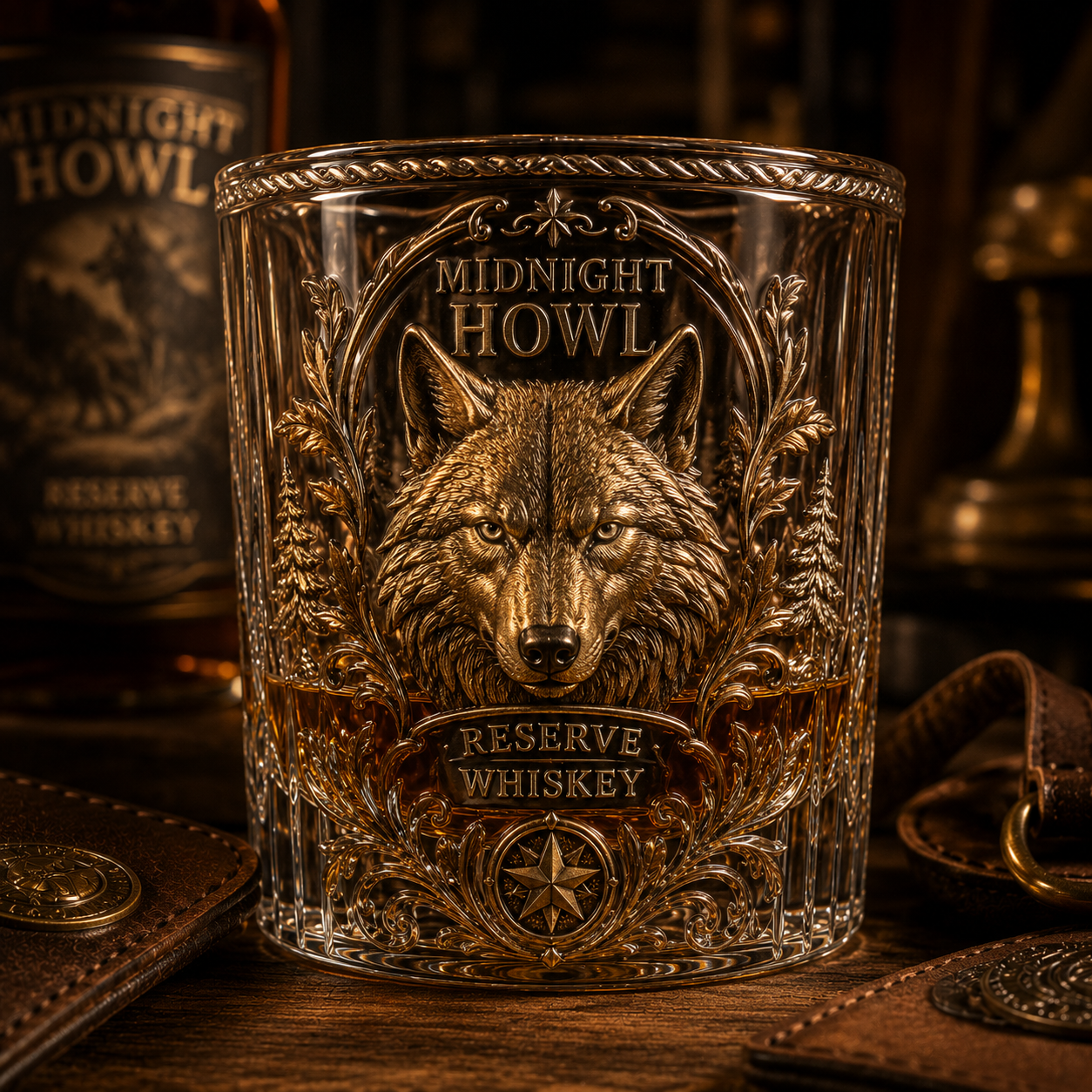 🥃 Embossed Whiskey Glass