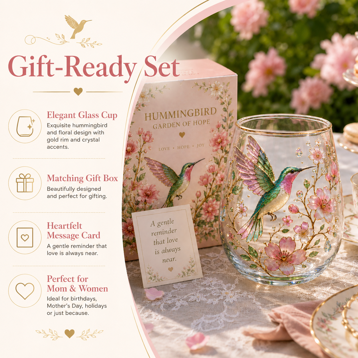 🌸🌿 Limited Edition 2026 Garden Morning Bliss Glass Tea Cup☀️☕