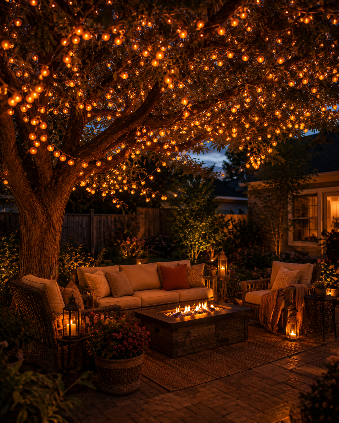 🍊 Solar Persimmon Lights