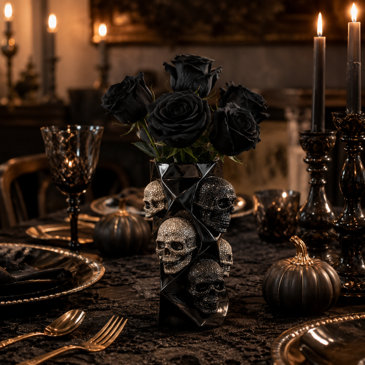 Gothic Skull Resin Vase for Dark Floral Decor 🖤💀