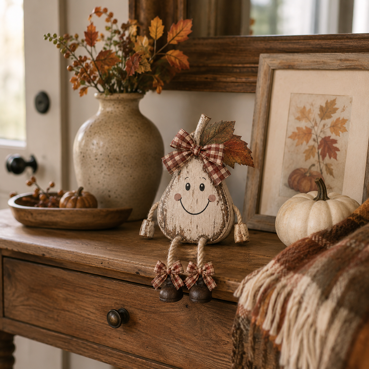 Rustic Fall Pear Shelf Sitter