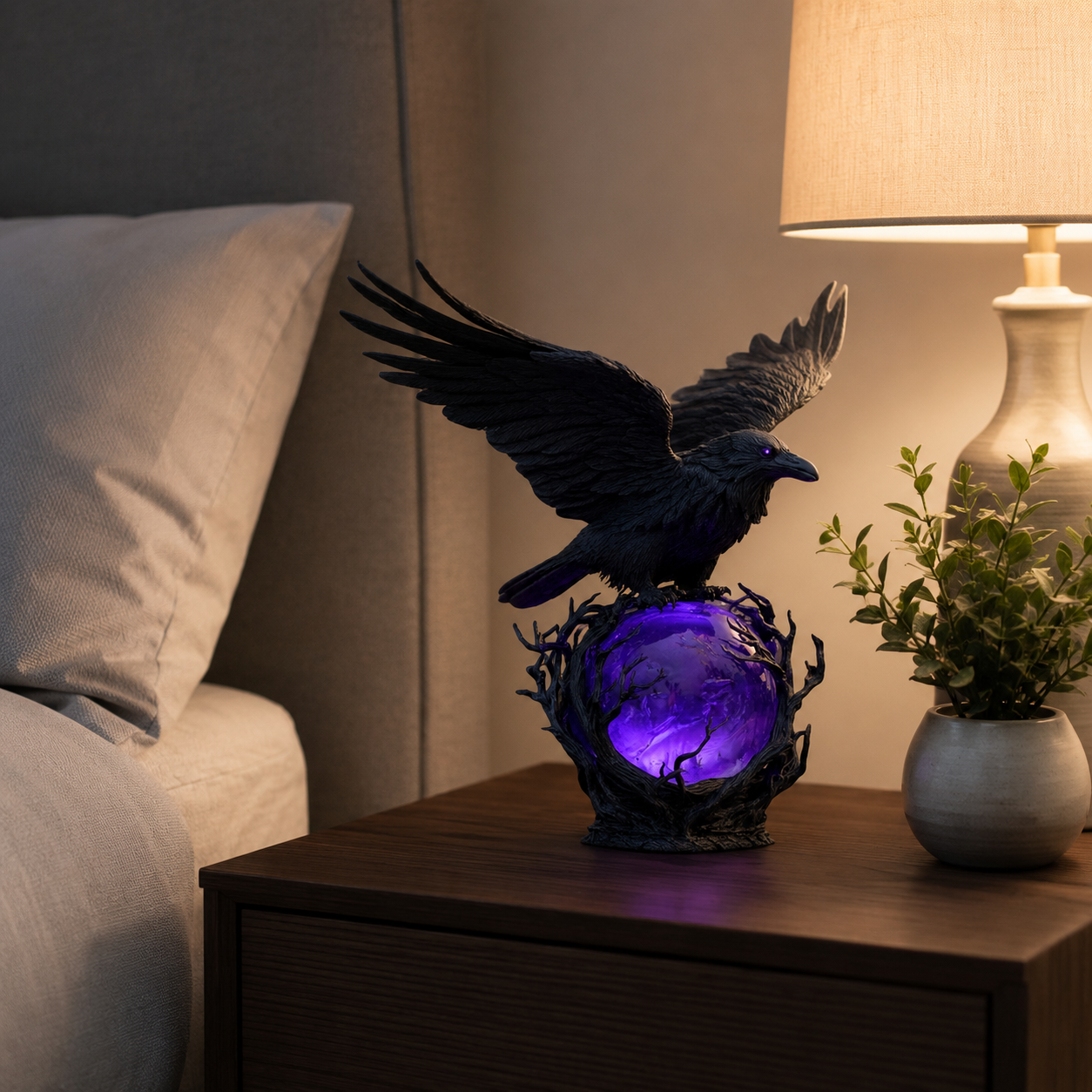 🖤 Gothic Crow Night Light