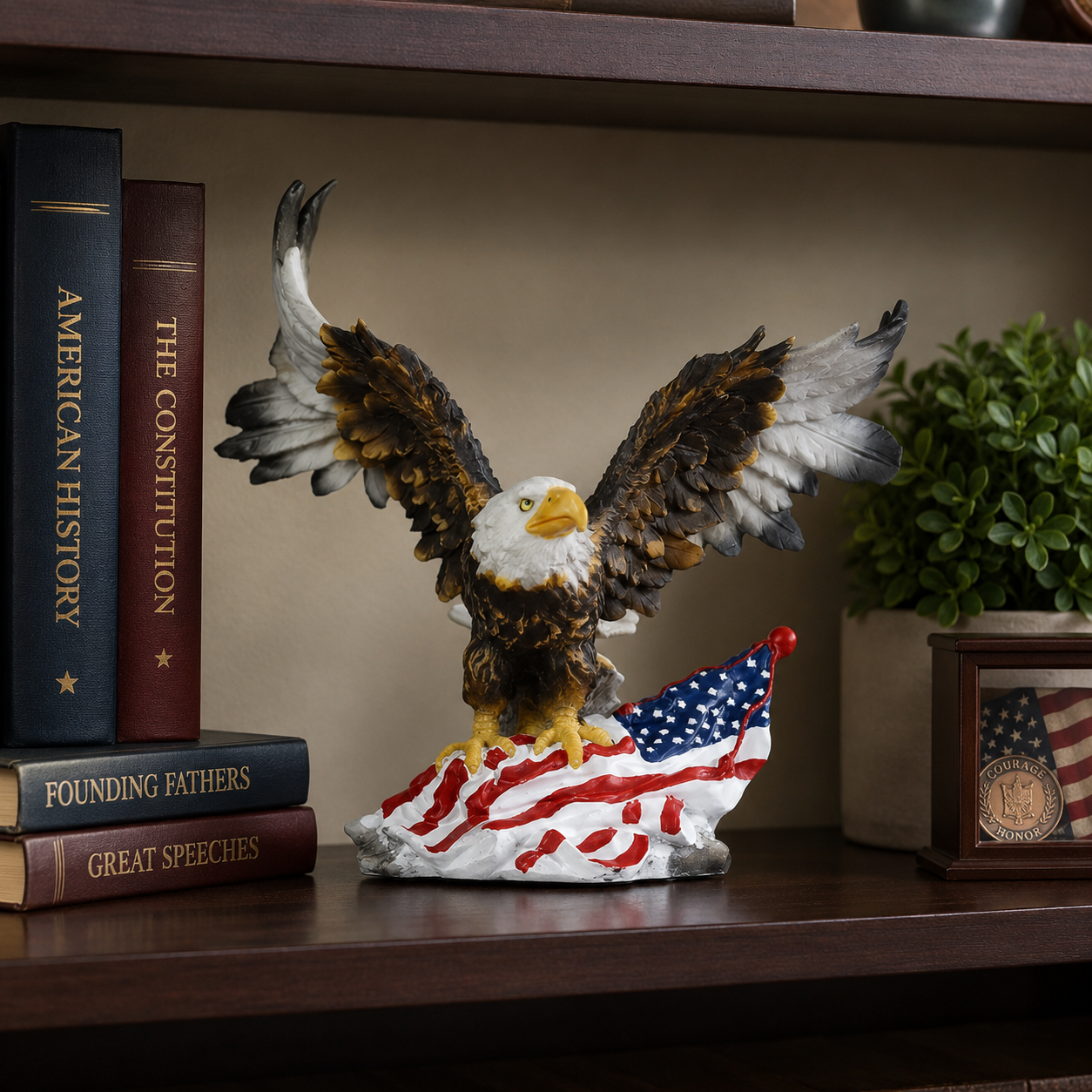 Patriotic Eagle Figurine – "Soaring Freedom"