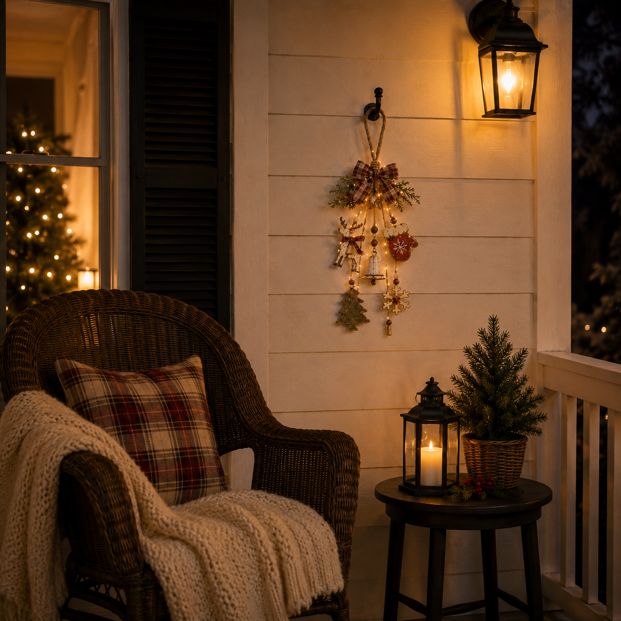 Lighted Rustic Christmas Hanging Decoration