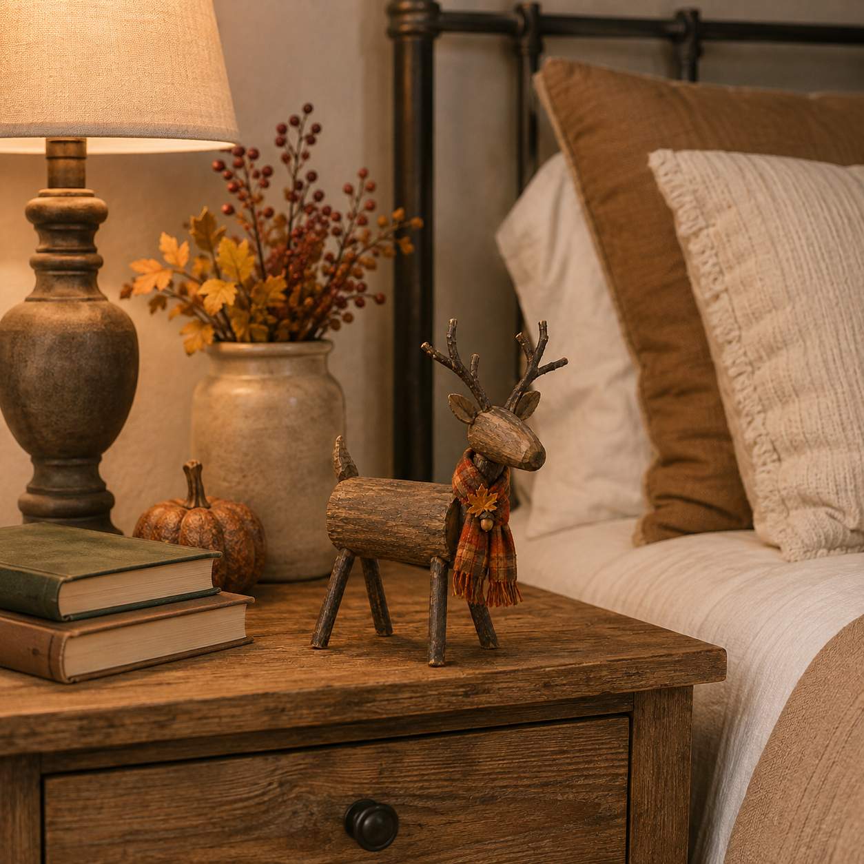 Rustic Wooden Deer Fall Decor