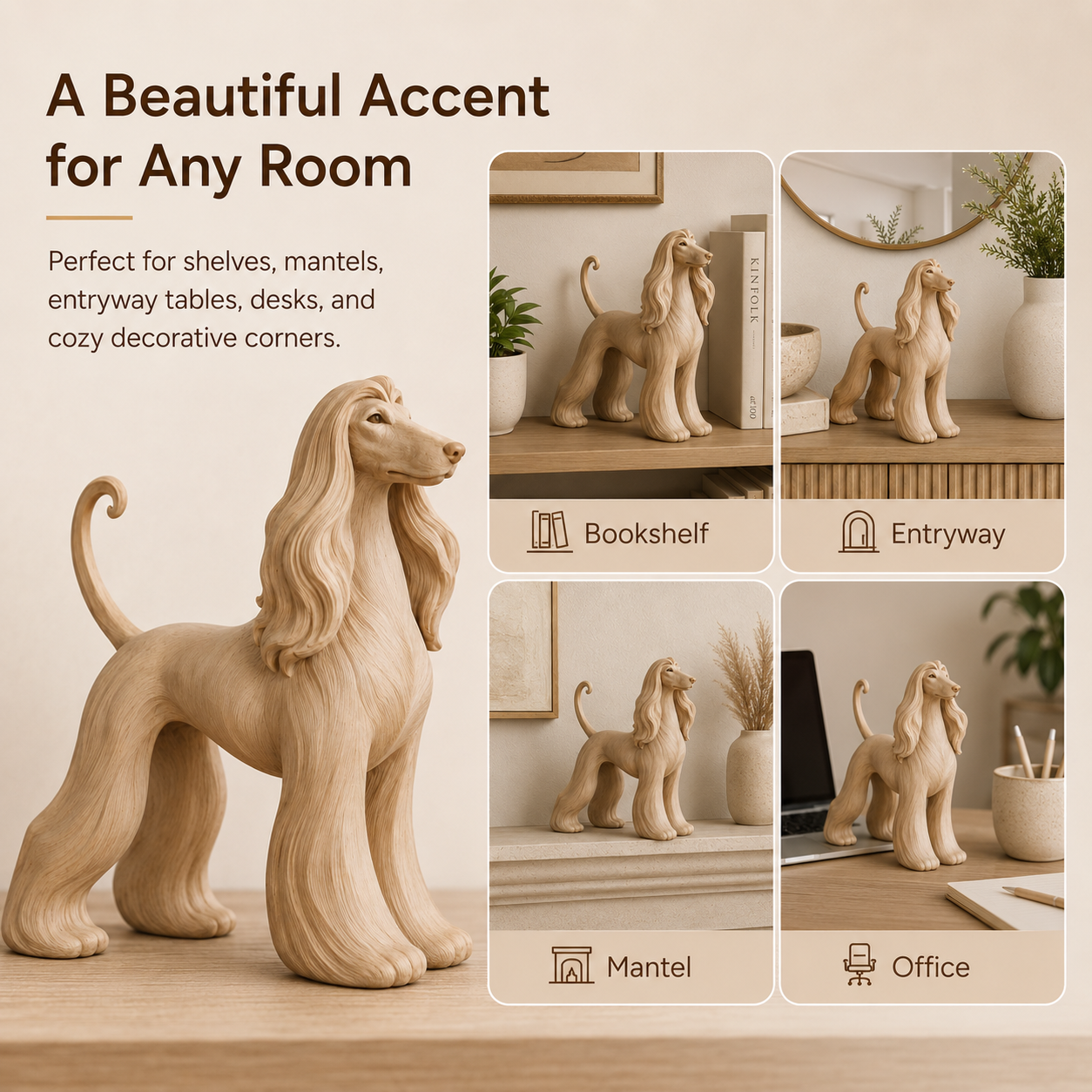 Elegant Afghan Hound Sculpture