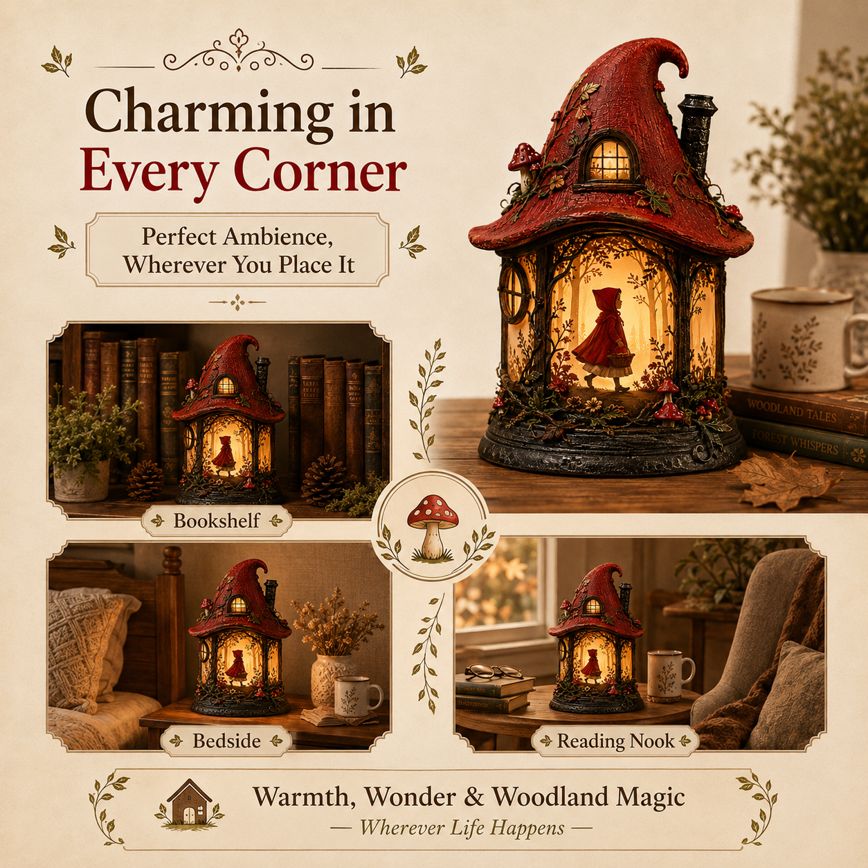 Enchanted Little Red Riding Hood Forest Lantern 🏮🍄✨