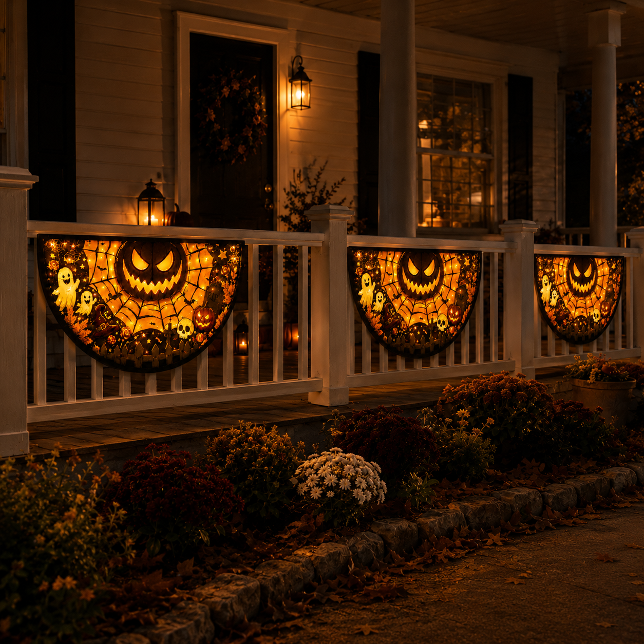 Spooky Half-Circle Halloween Flag for Instant Porch Vibes 🎃🕸️