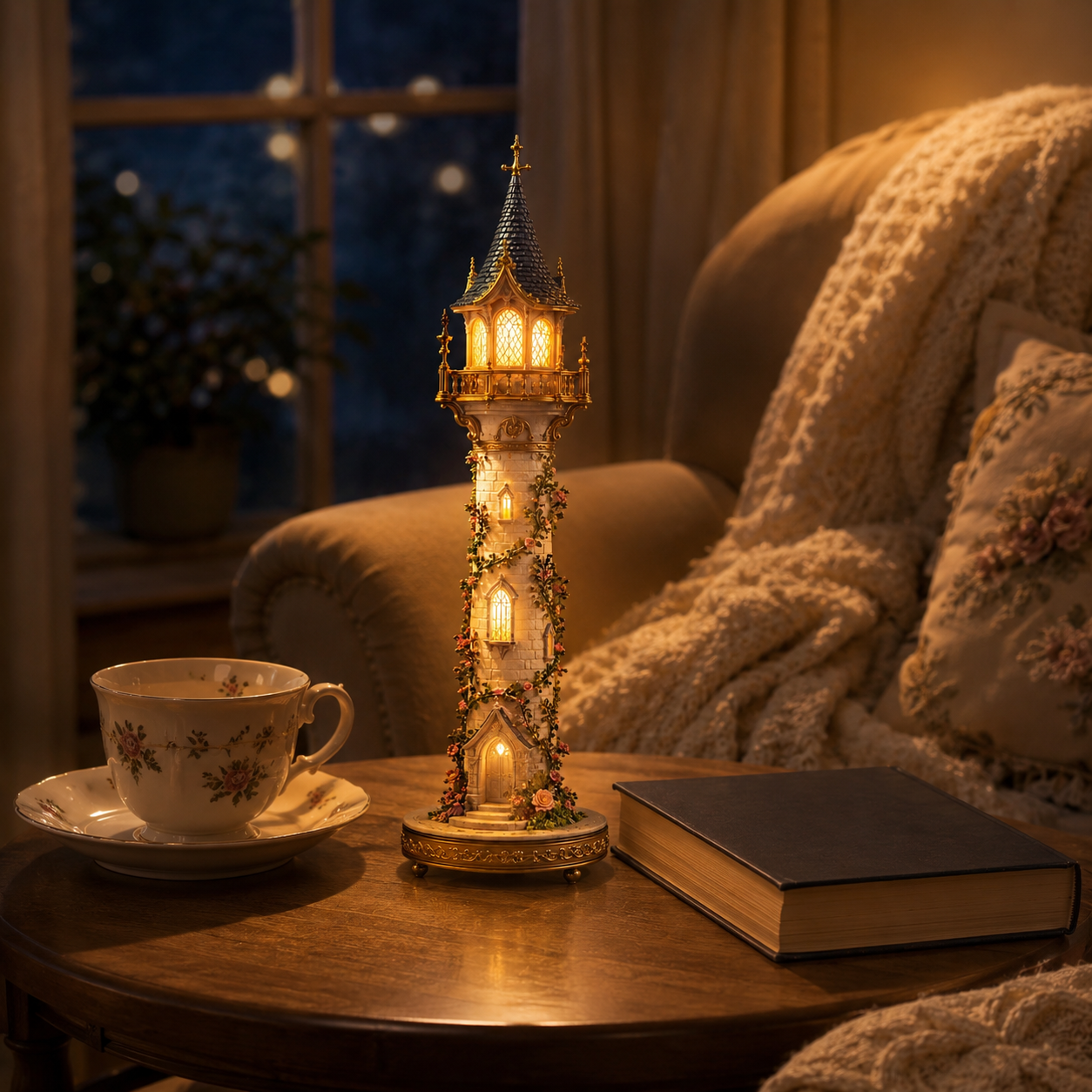 🏰 Enchanted Tower LED Accent Lamp – Romantic Resin Fairy-Tale Décor ✨