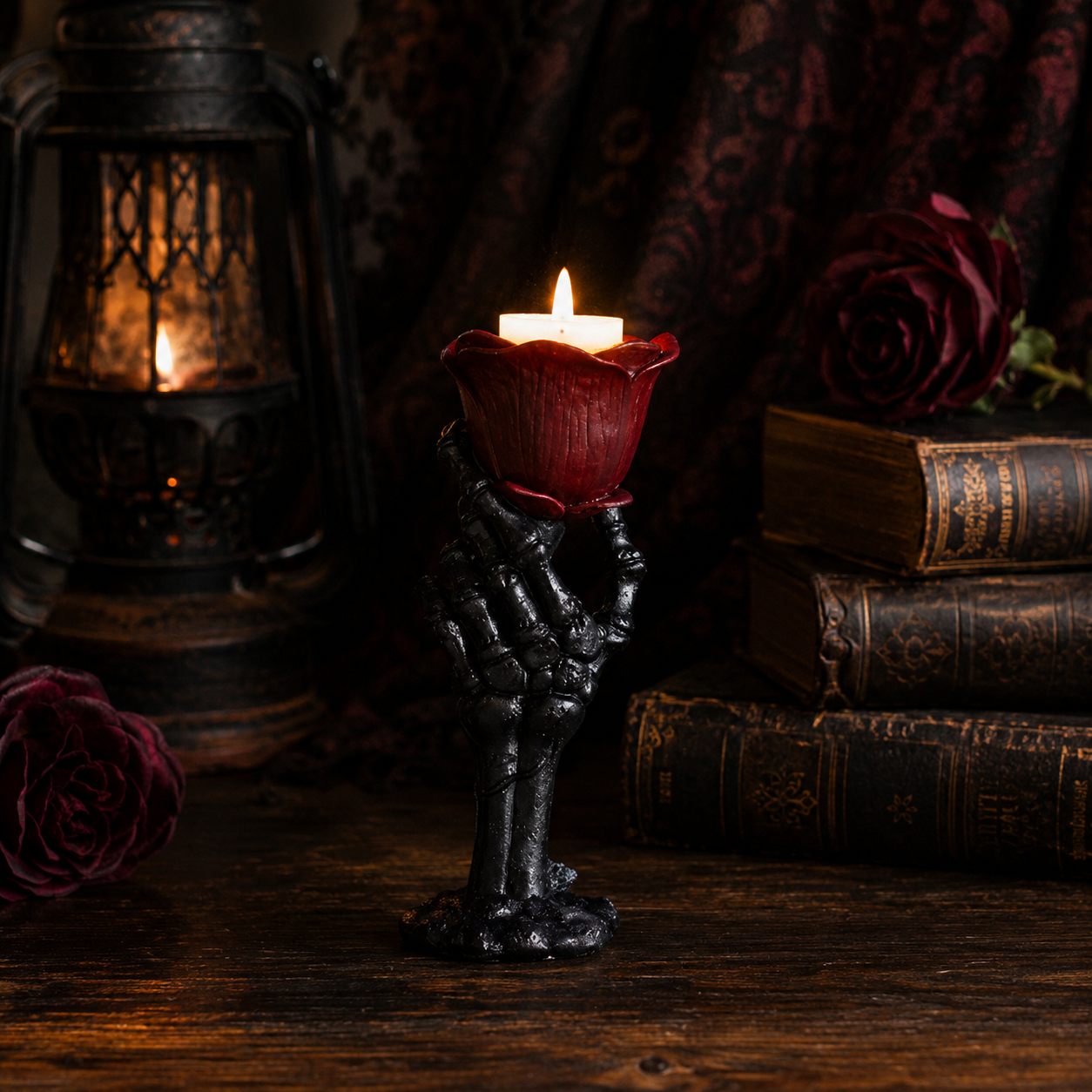 🌹 Gothic Rose Candle Holder