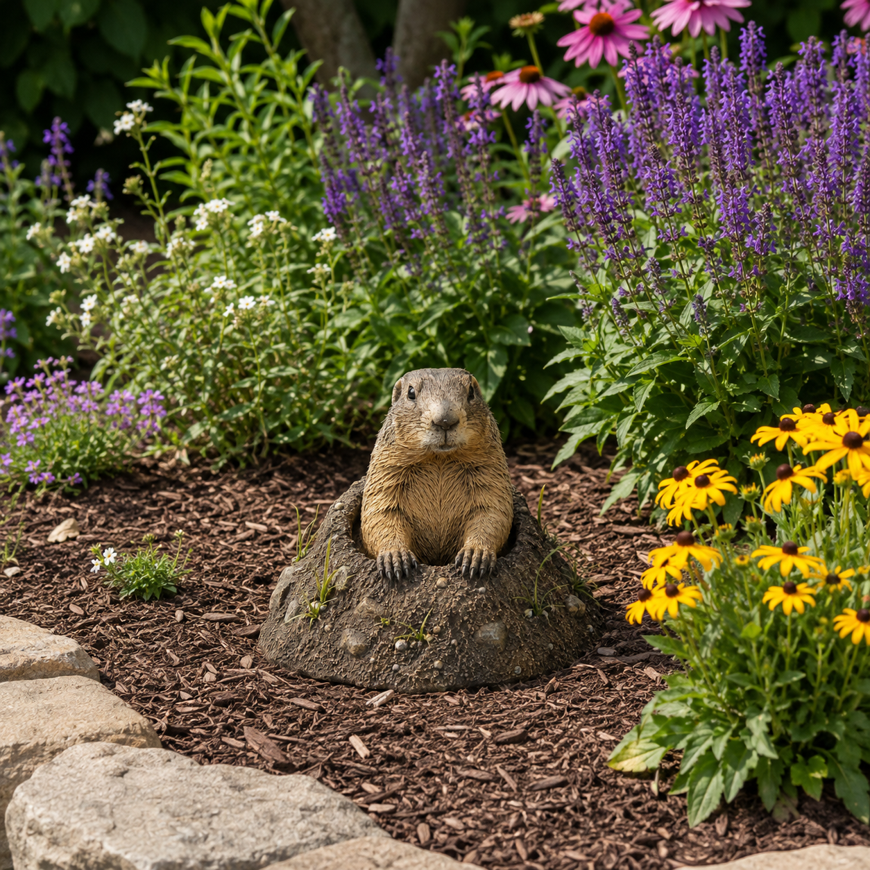 Groundhog Garden Statue