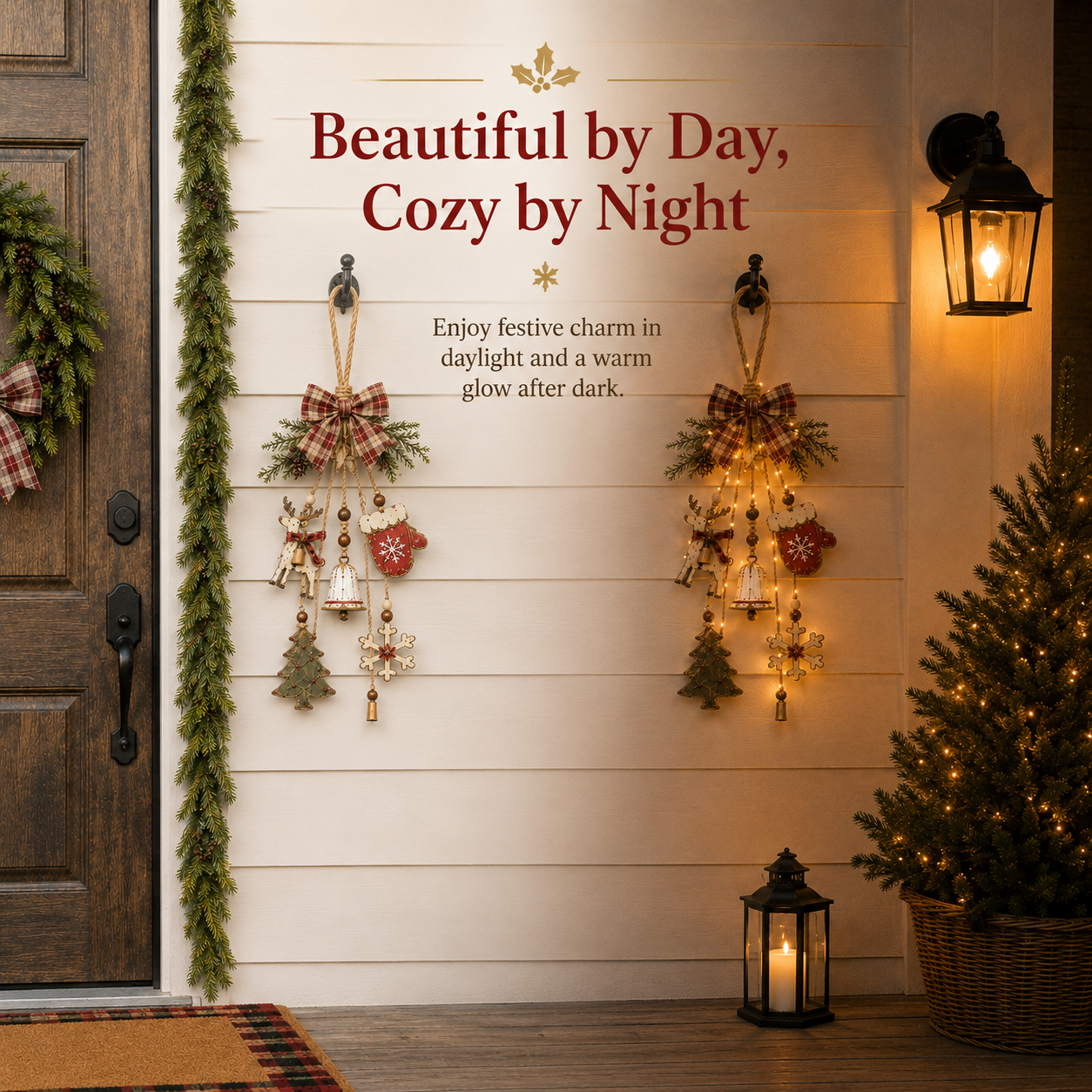 Lighted Rustic Christmas Hanging Decoration