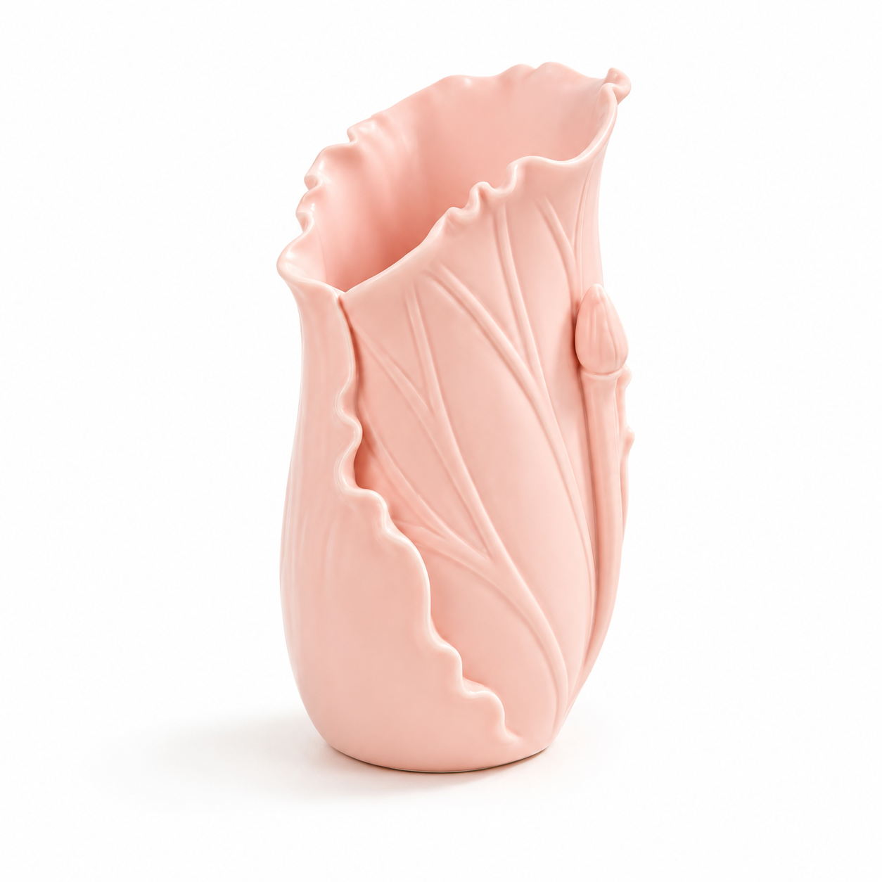 “Plastic Pen Holder & Makeup Brush Organizer – Decorative Leaf-Shaped Vase for Desktop, Vanity, and Flower Display – Functional Home & Office Décor”