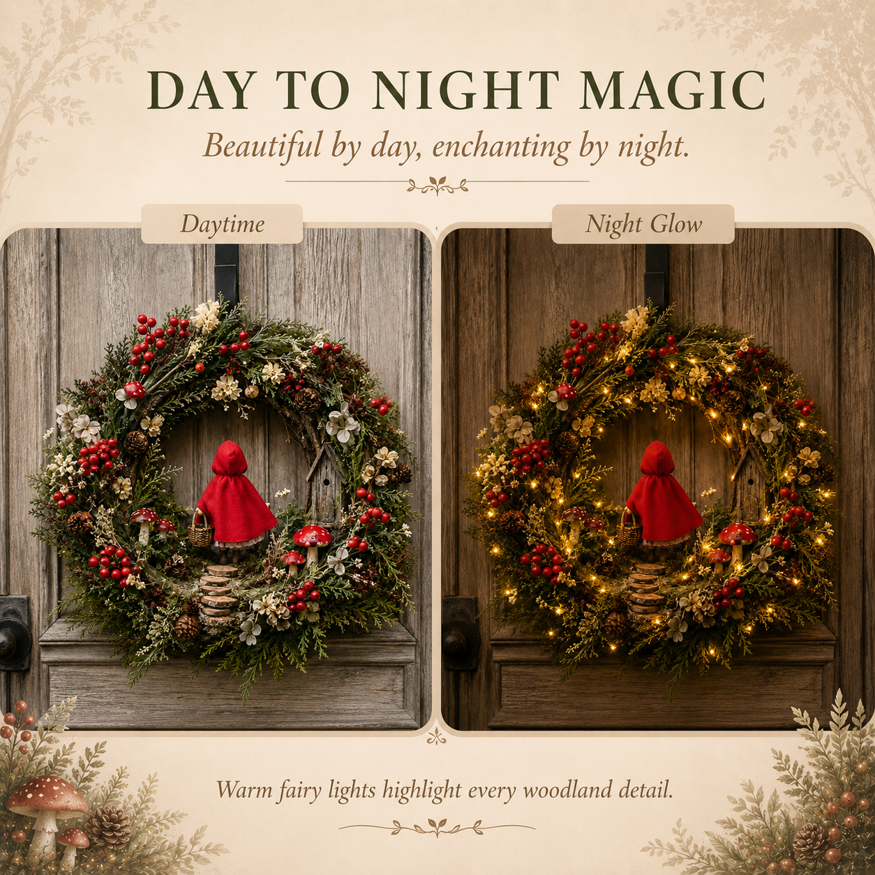 Little Red Riding Hood Enchanted Forest Light-Up Wreath