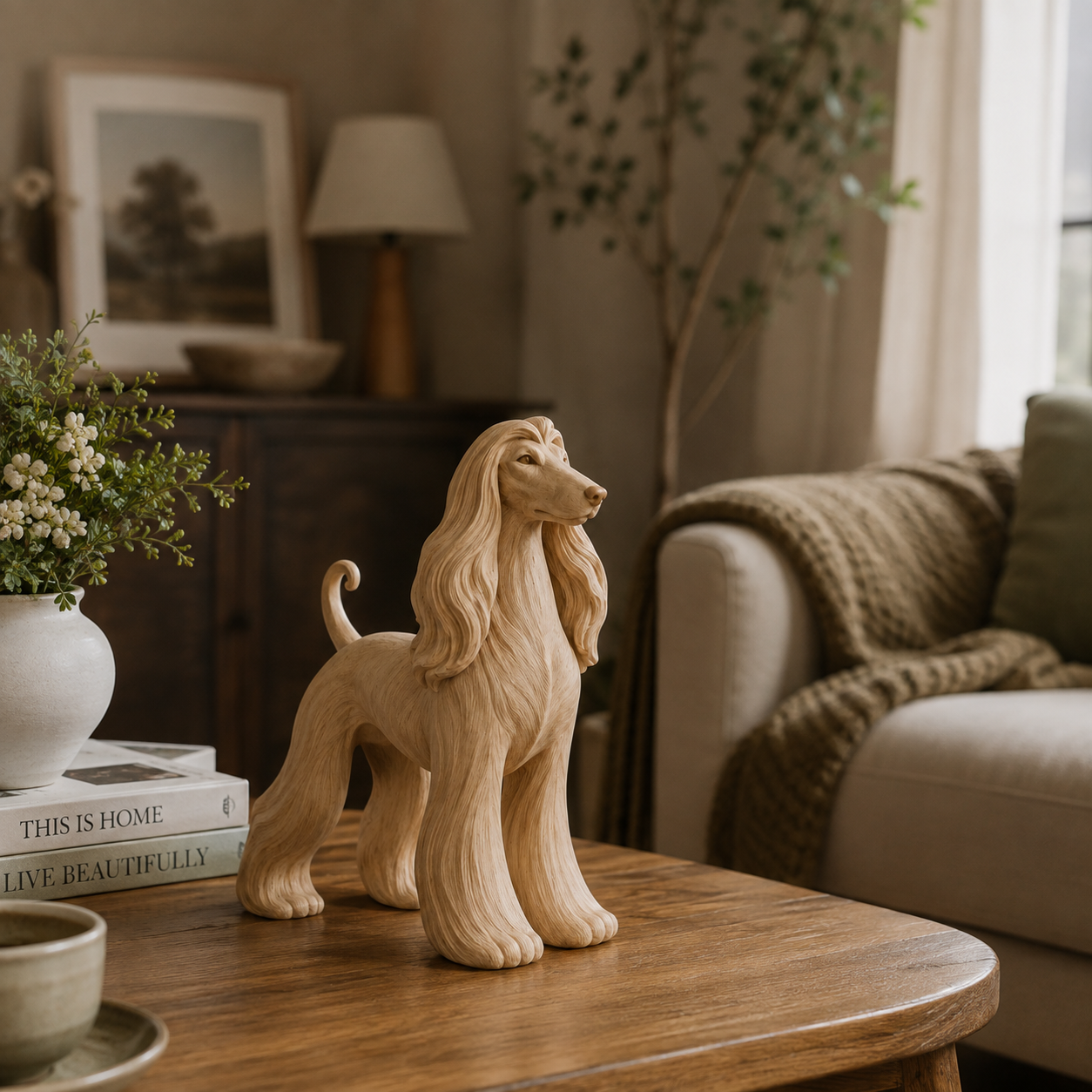 Elegant Afghan Hound Sculpture