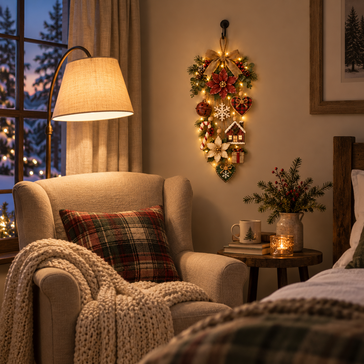 🎄Rustic Lighted Christmas Hanging Wall Decor