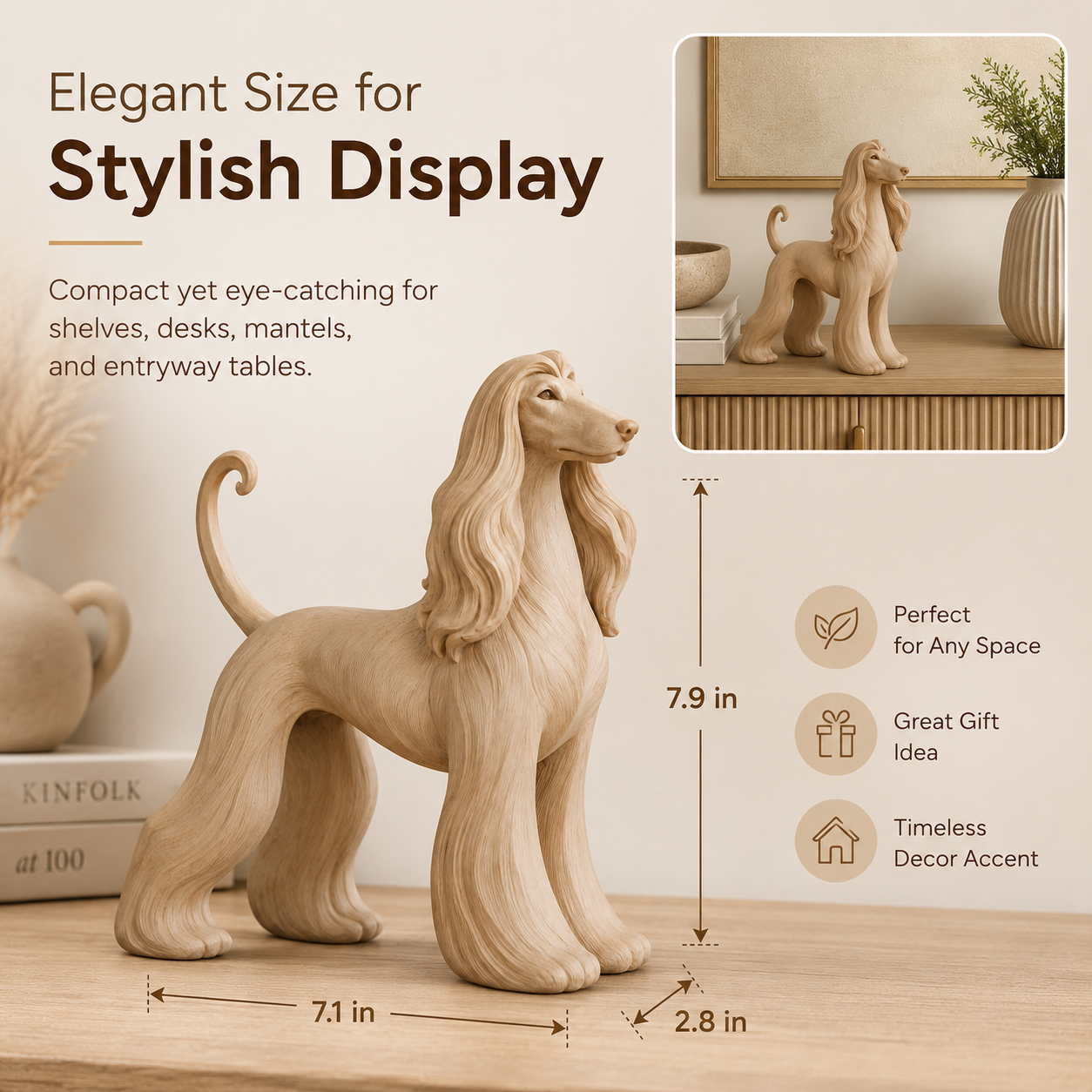 Elegant Afghan Hound Sculpture