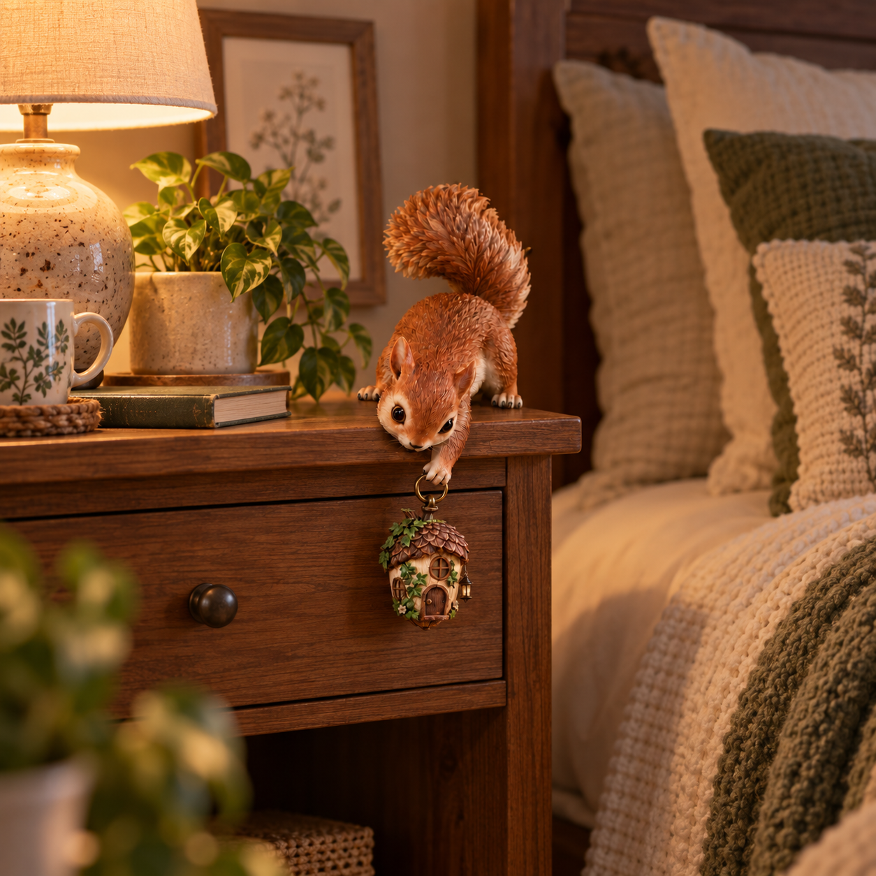 🐿️ Squirrel Hanging Acorn House Decor