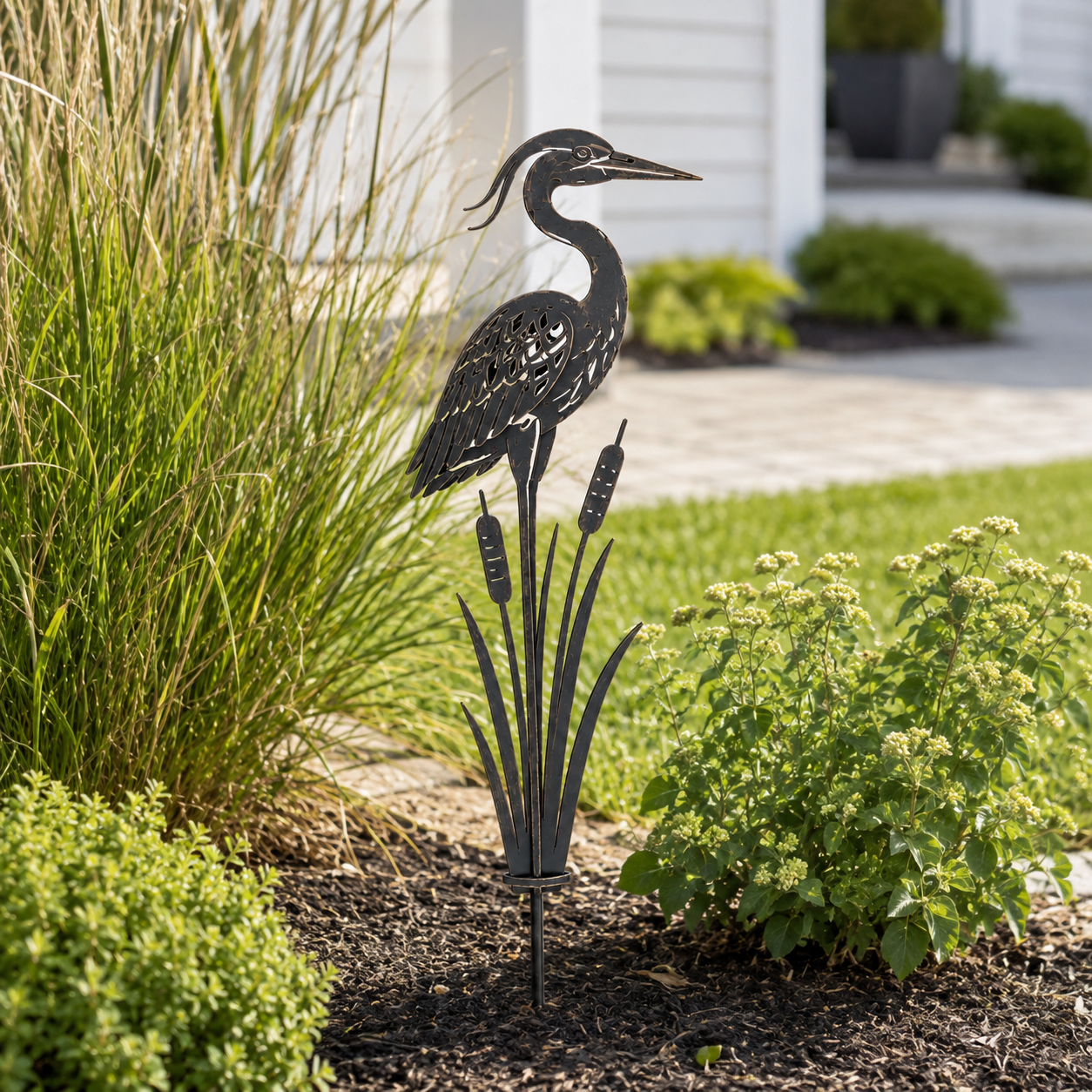 🐦Metal Heron Garden Stake