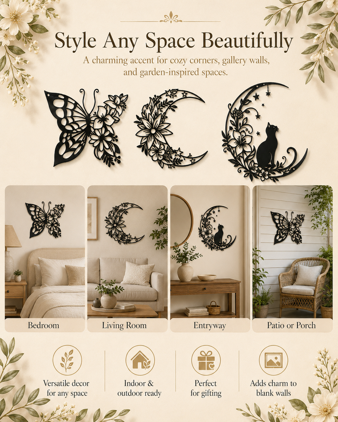 🐈 Moon Cat Wall Decor