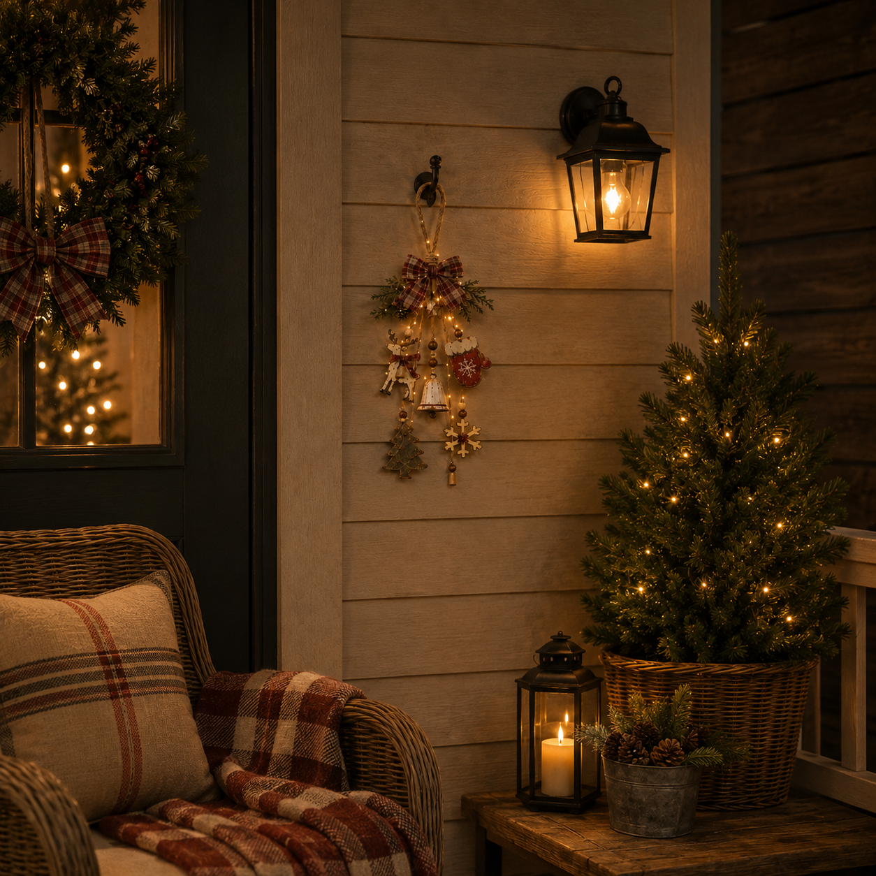 Lighted Rustic Christmas Hanging Decoration