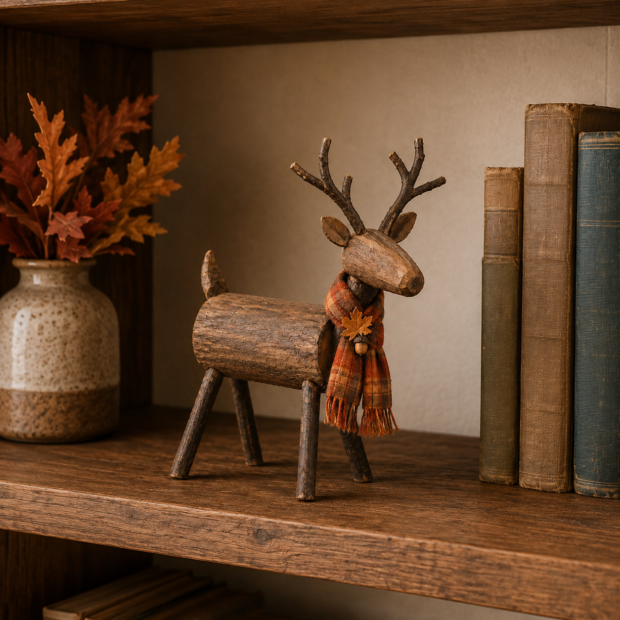 Rustic Wooden Deer Fall Decor