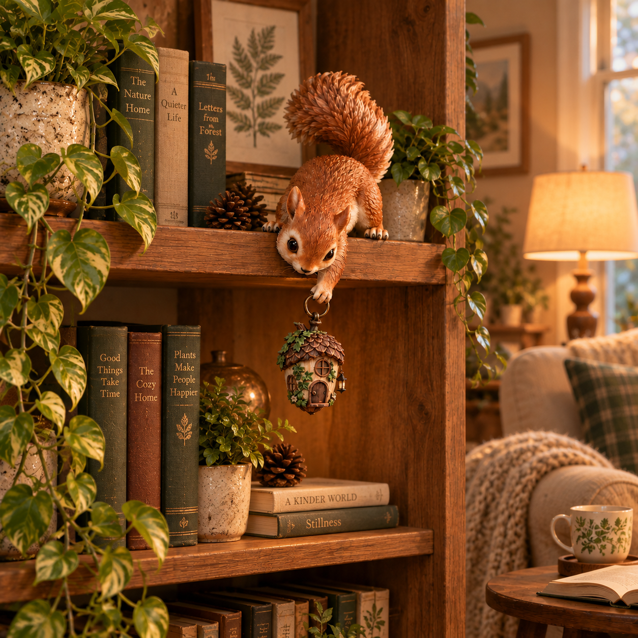 🐿️ Squirrel Hanging Acorn House Decor