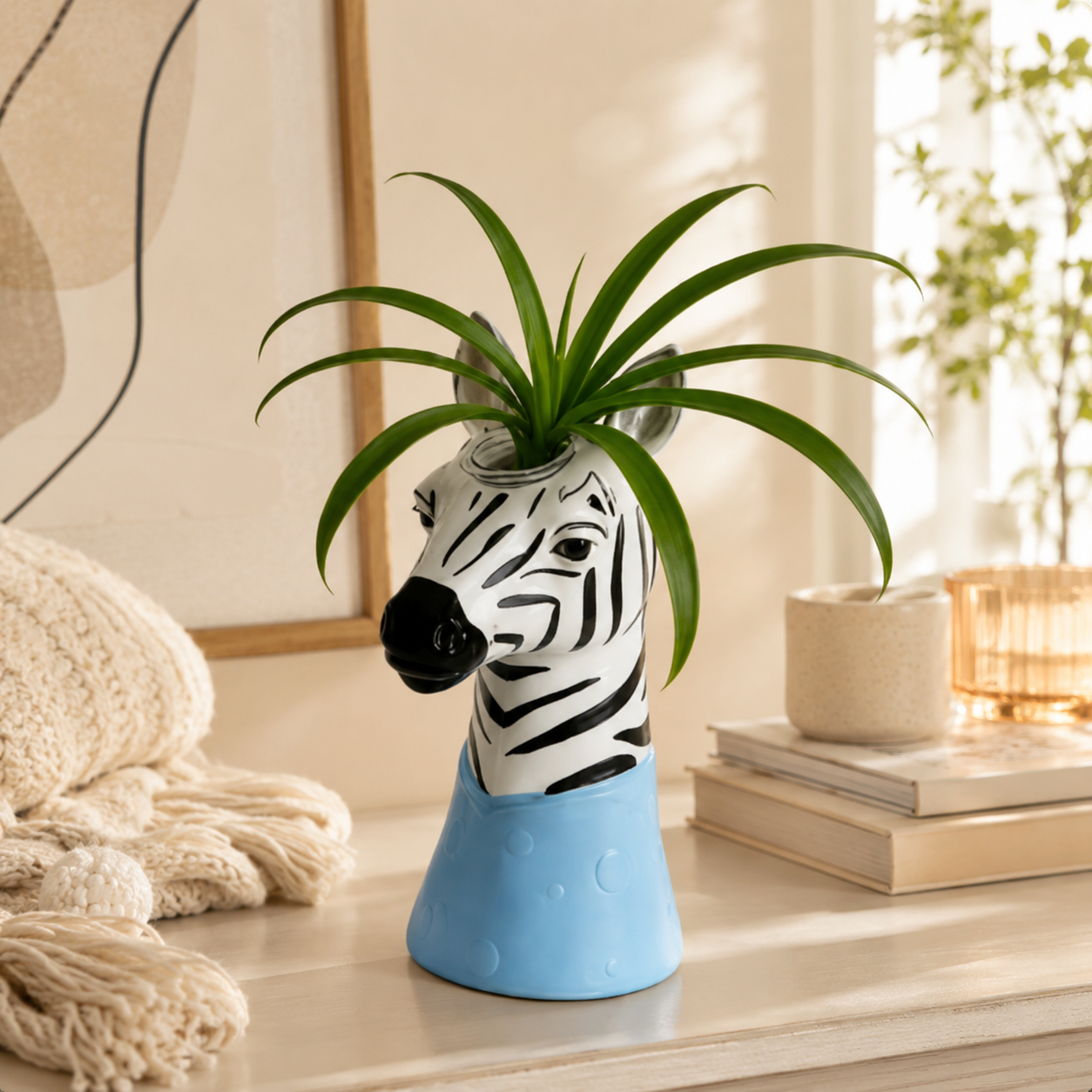 Cute Giraffe & Zebra Planter Vase