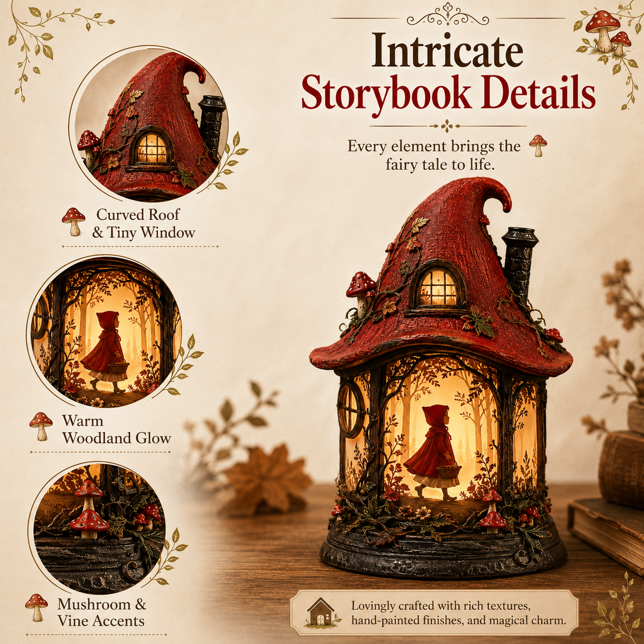 Enchanted Little Red Riding Hood Forest Lantern 🏮🍄✨