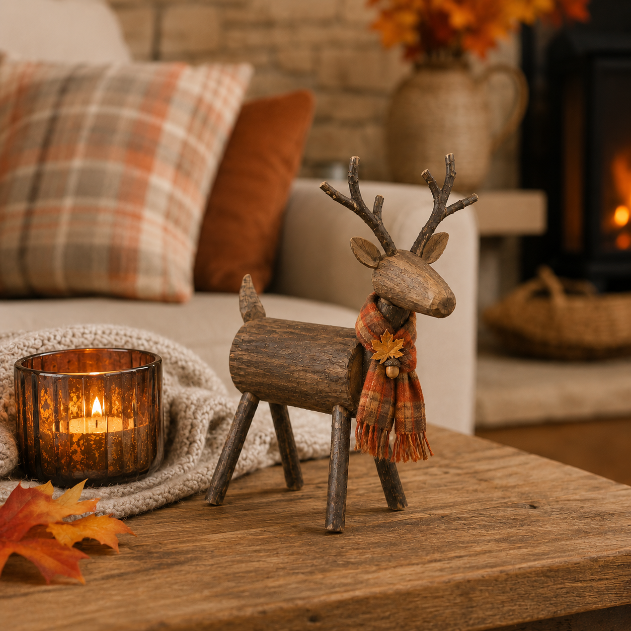 Rustic Wooden Deer Fall Decor
