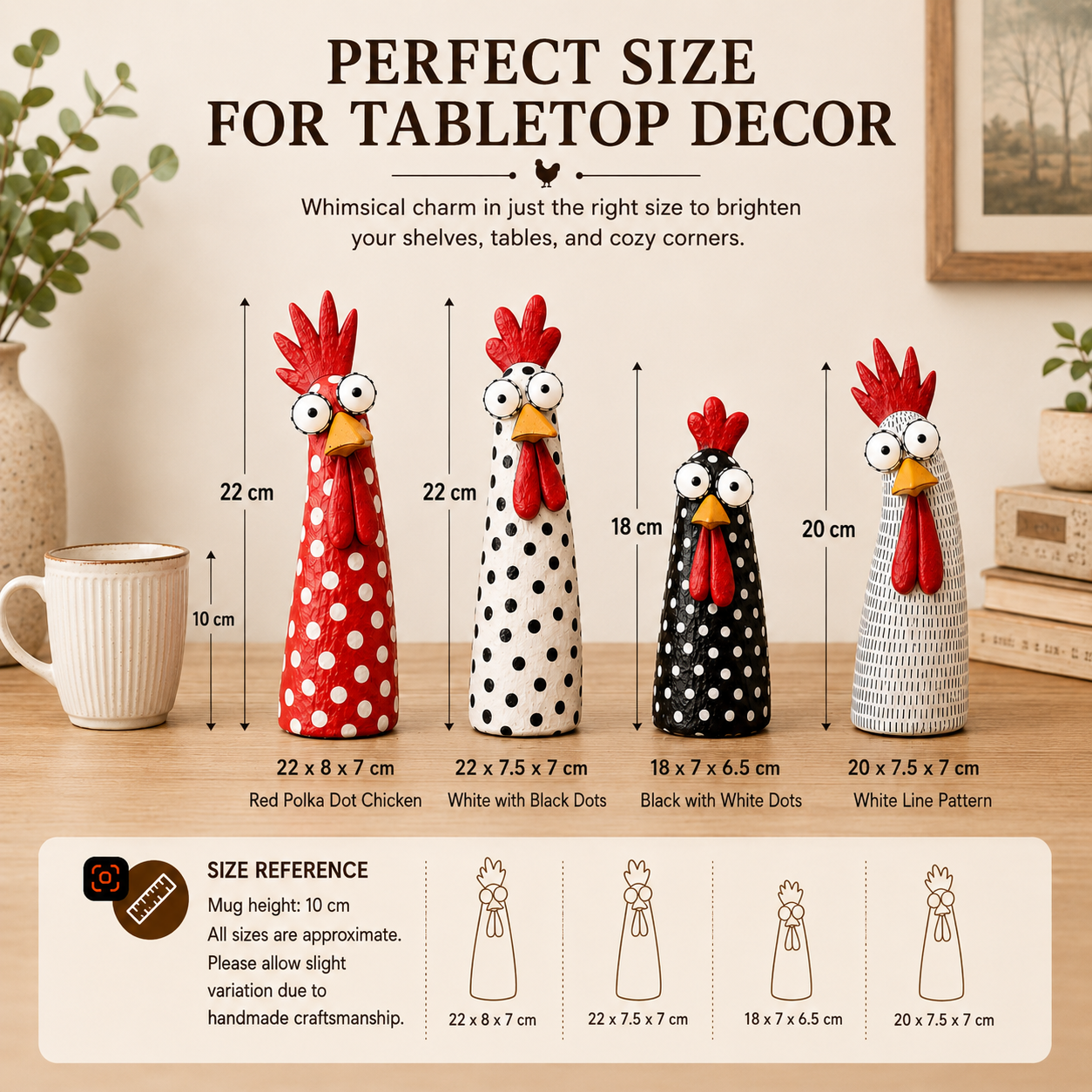 Whimsical Big-Eyed Chicken Resin Figurine 🐔✨