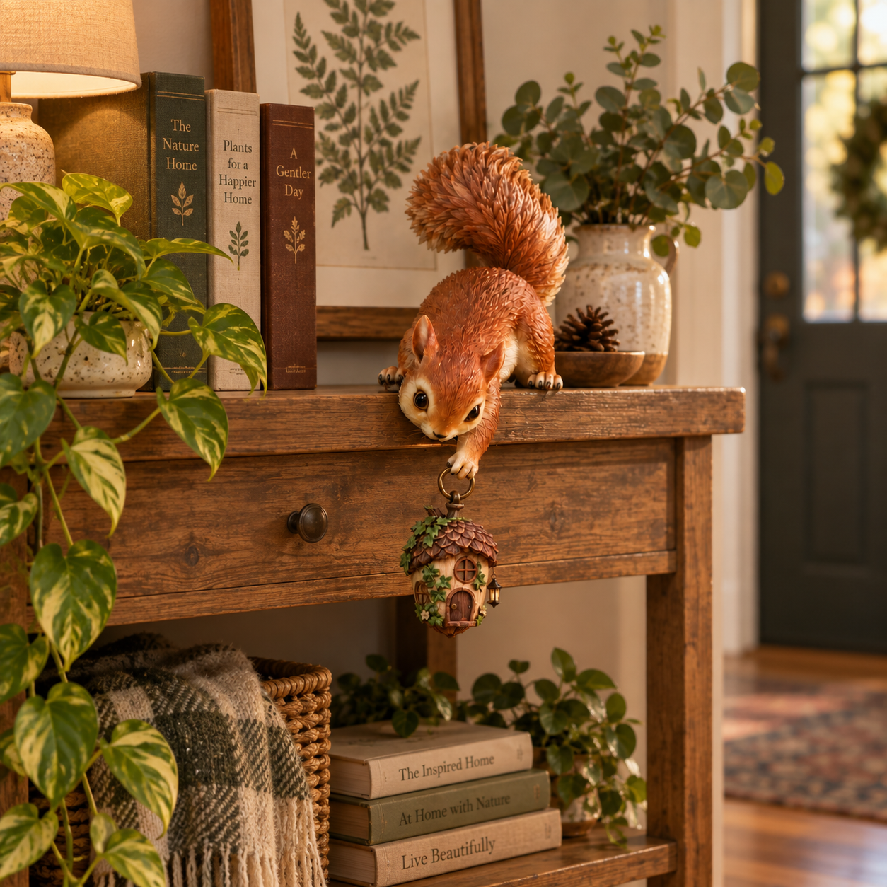 🐿️ Squirrel Hanging Acorn House Decor