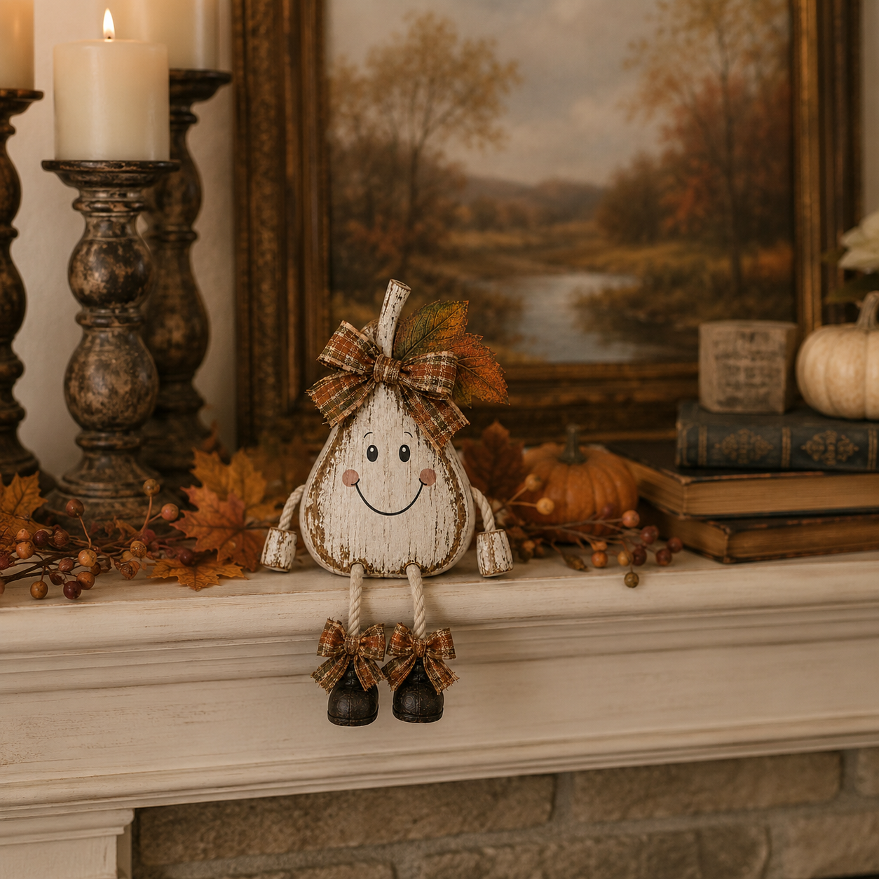 Rustic Fall Pear Shelf Sitter