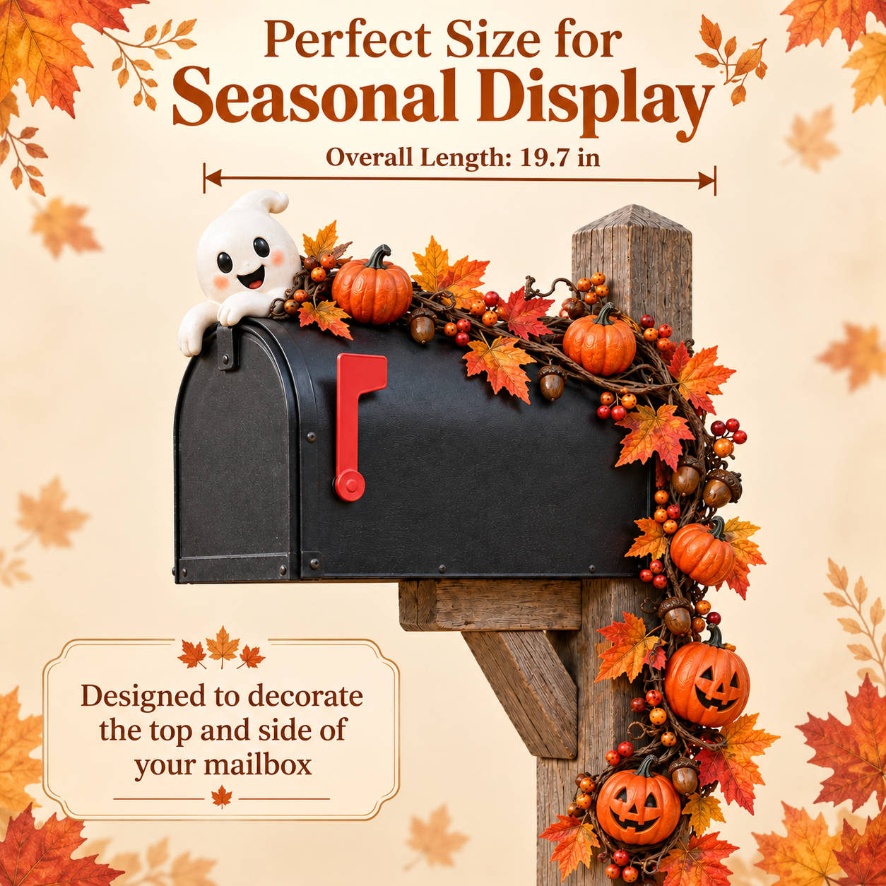 Fall Ghost & Pumpkin Mailbox Decoration🎃