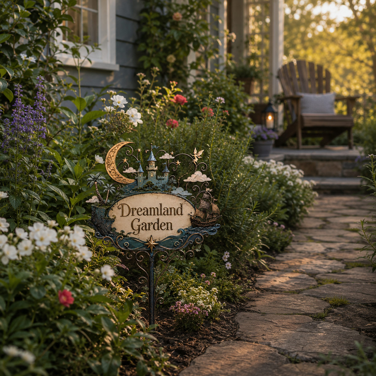 Dreamland Castle Garden Stake – Fairytale Resin Yard Sign 🌙🏰