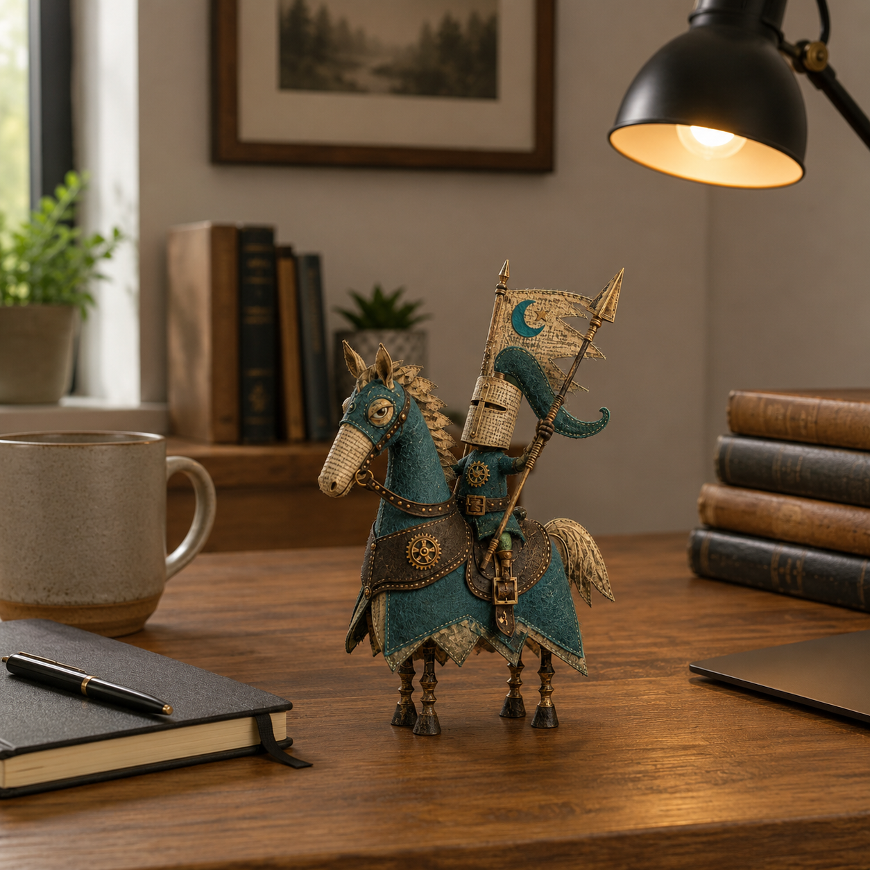 Vintage Storybook Medieval Rider Sculpture🏇